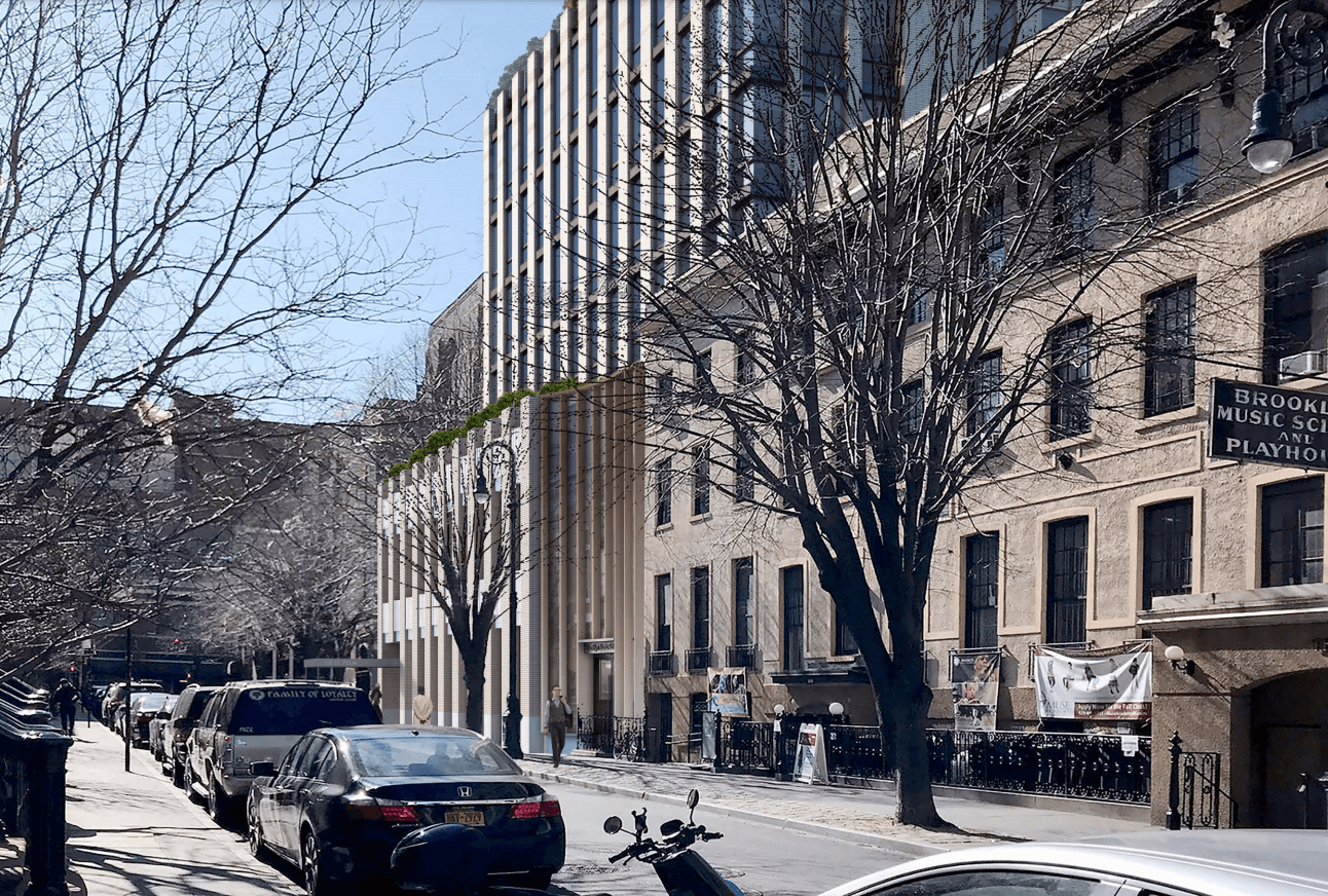 A rendering of the proposed view looking south on St. Felix Street