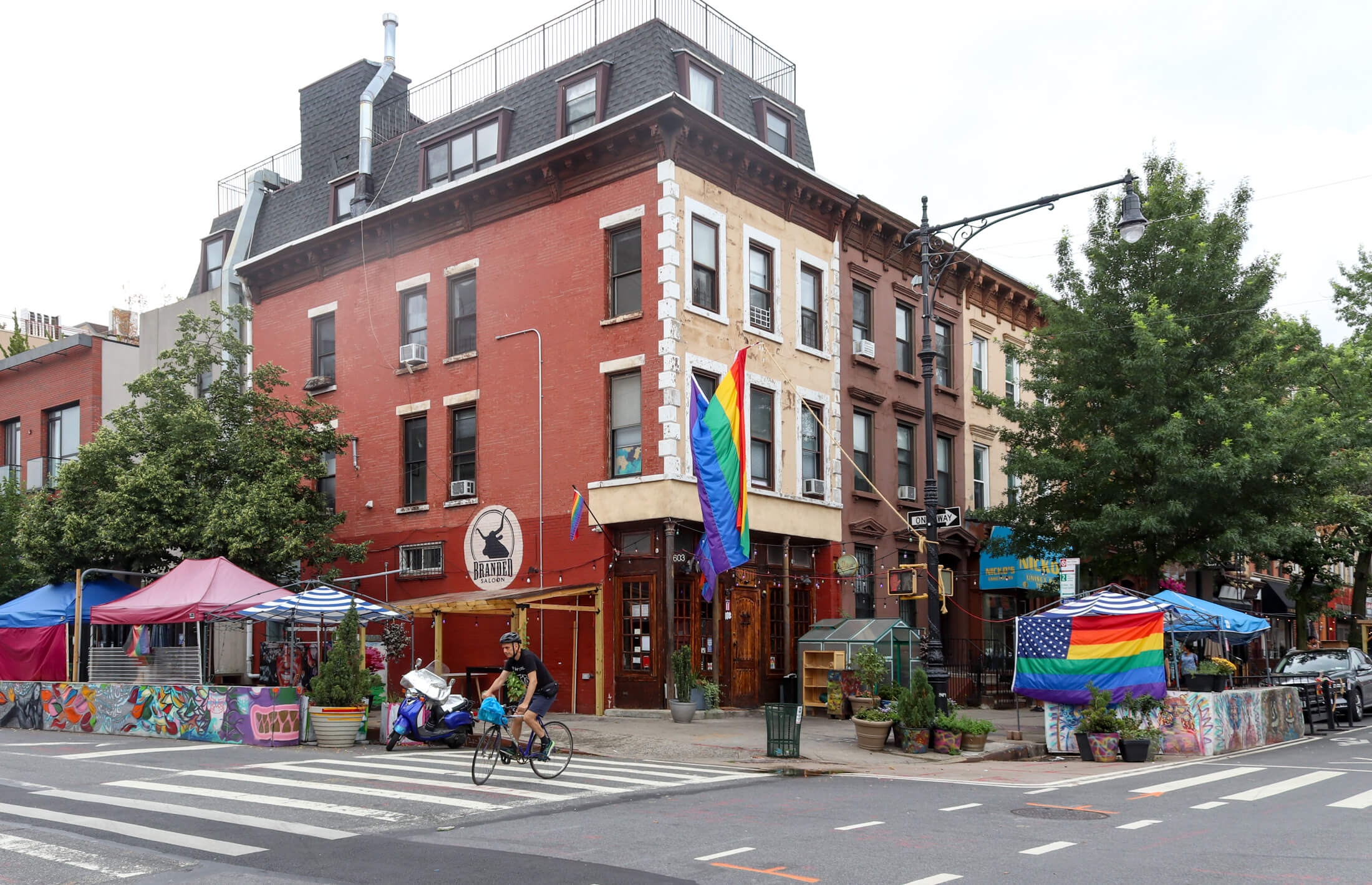 a street scene in prospect heights