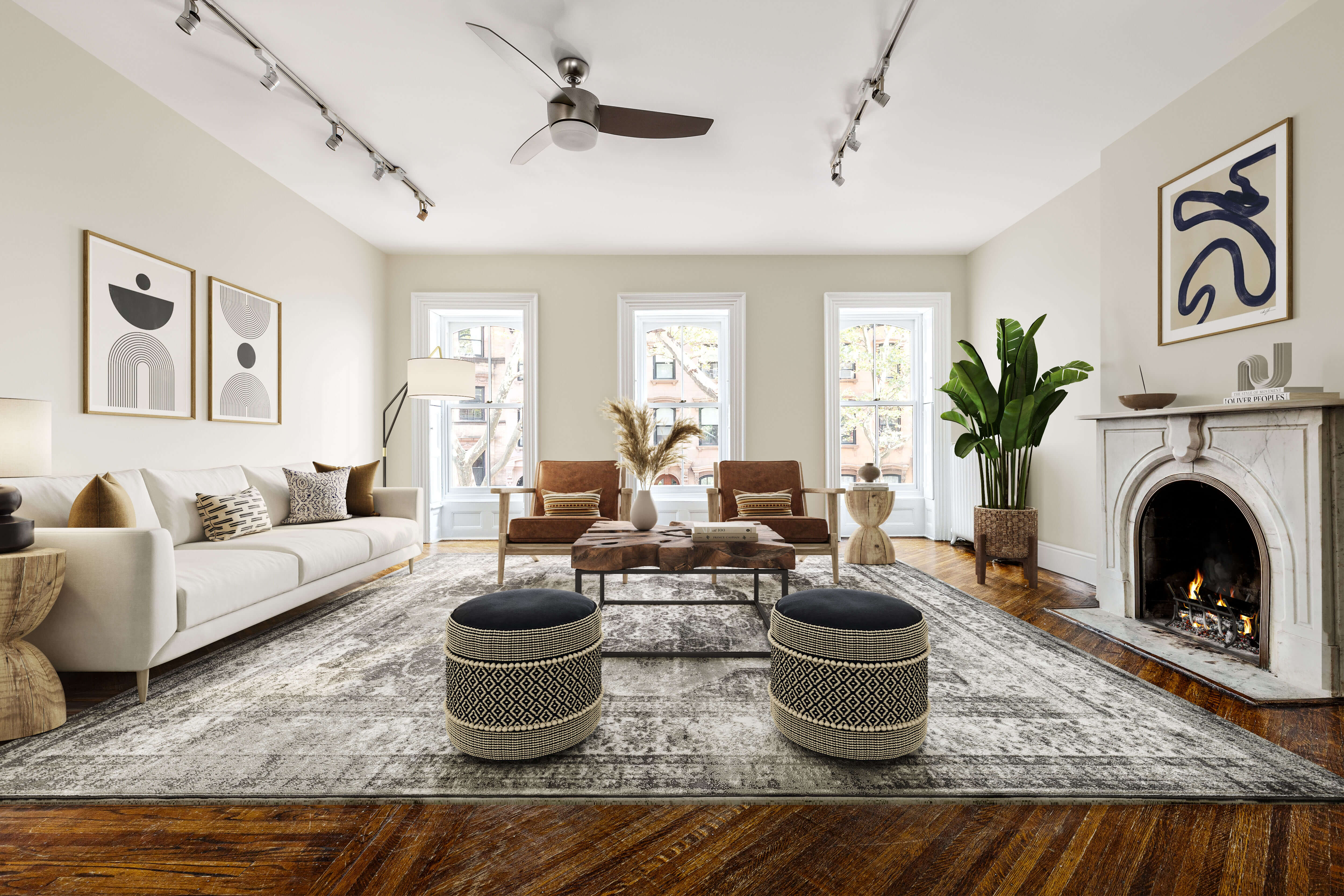 staged interior of 38 s portland avenue unit 2, brooklyn