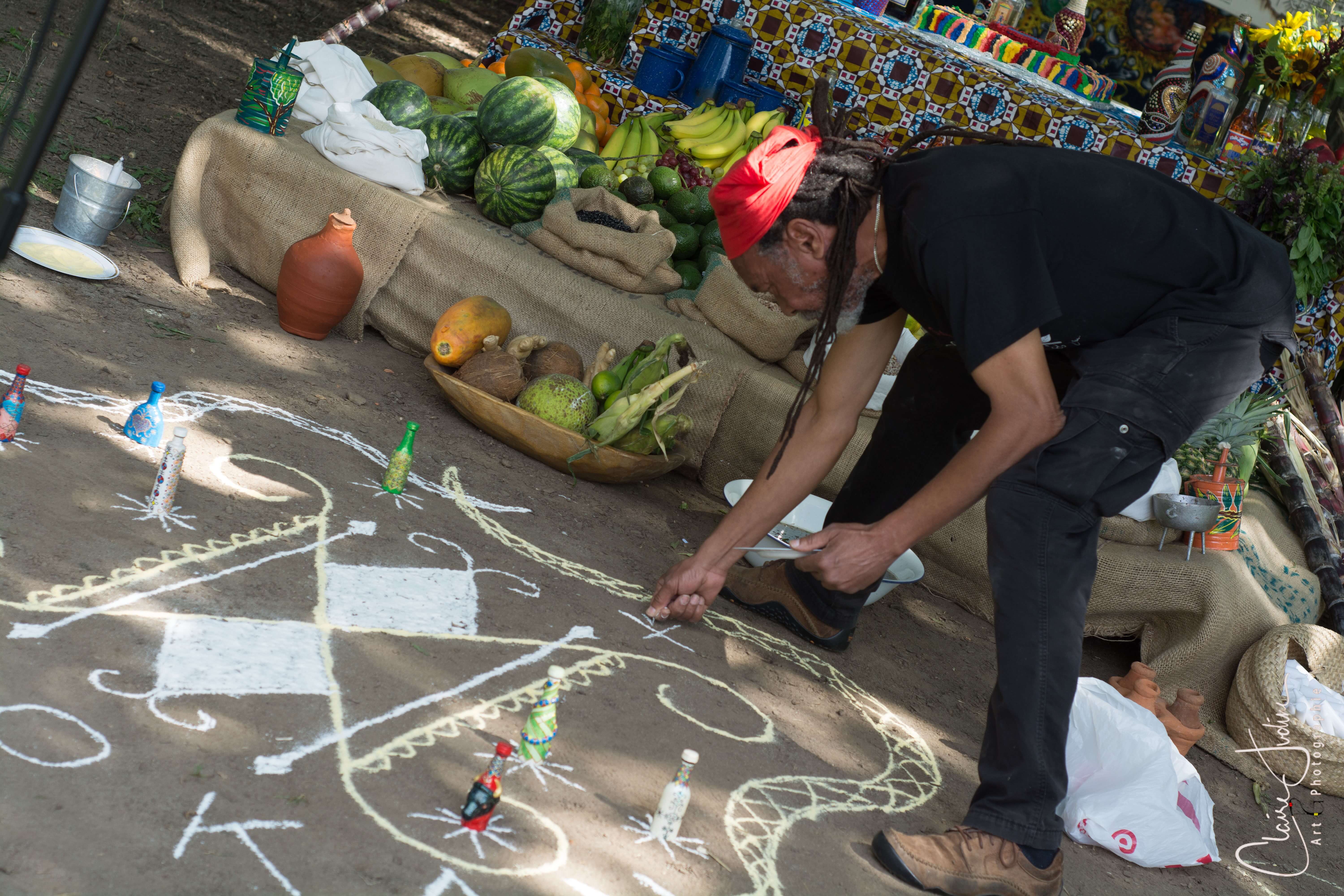 An artist at work at the 2019 festival