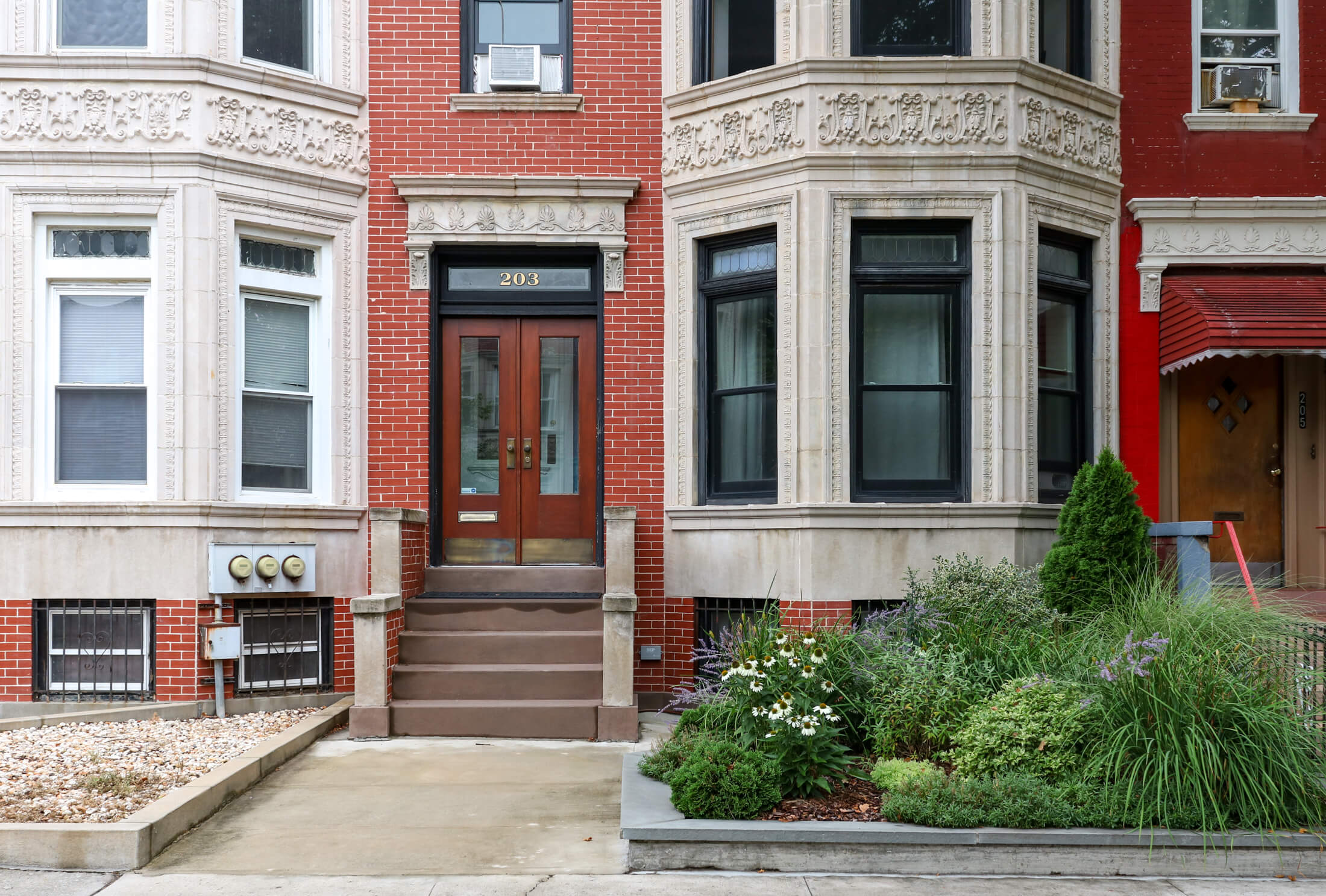 exterior of a row house in prospect lefferts gardens