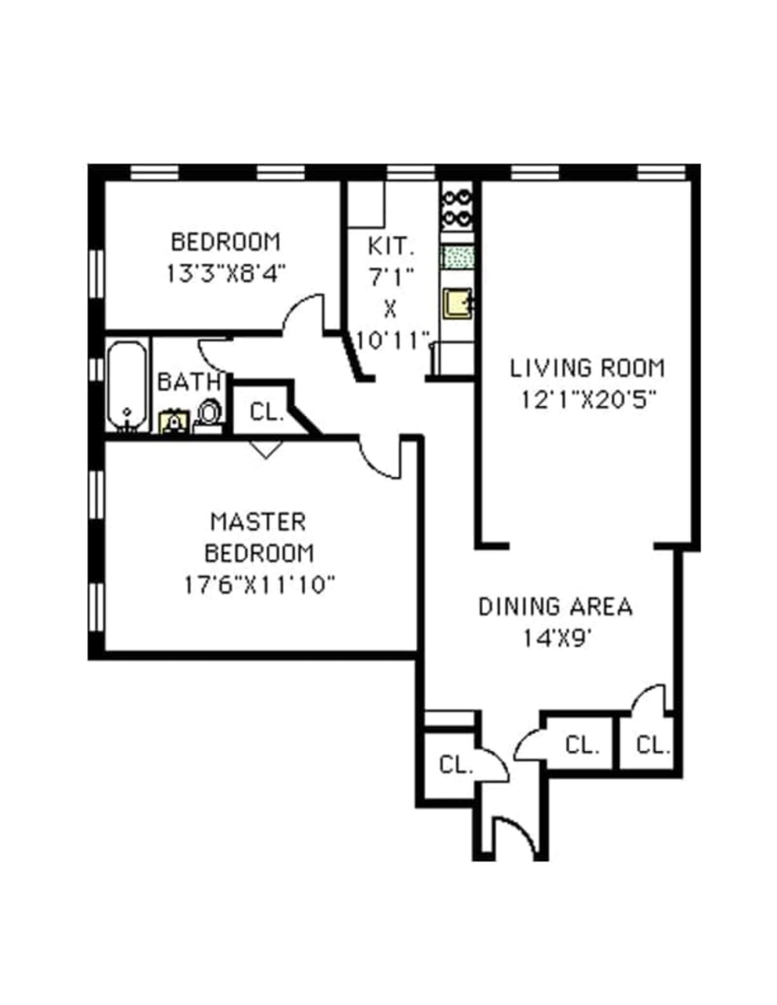 floorplan of 657 east 26th street 6b