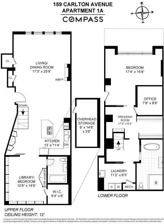 floorplan of 159 carlton avenue unit 1A