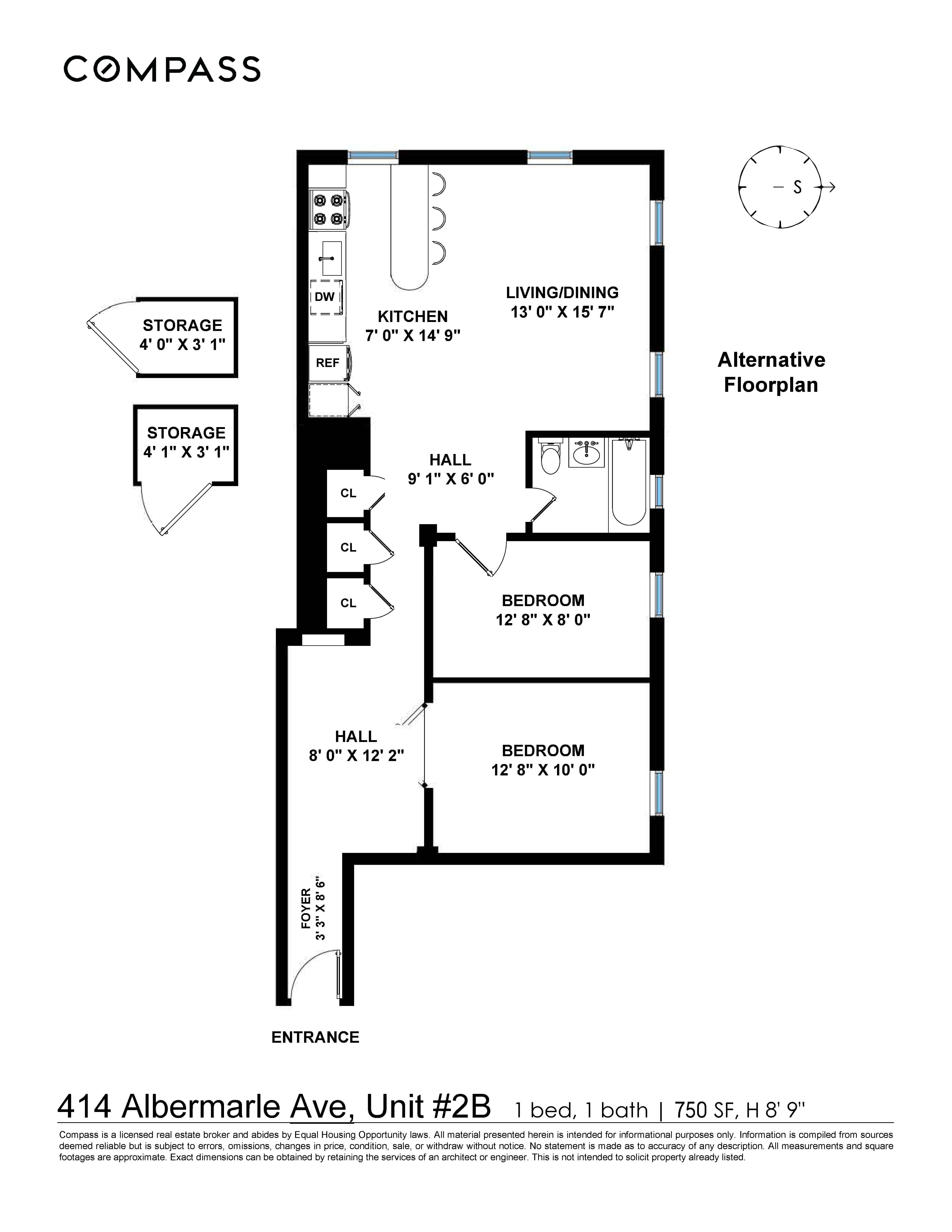 proposed floorplan of apt 2b in 414 albemarle road