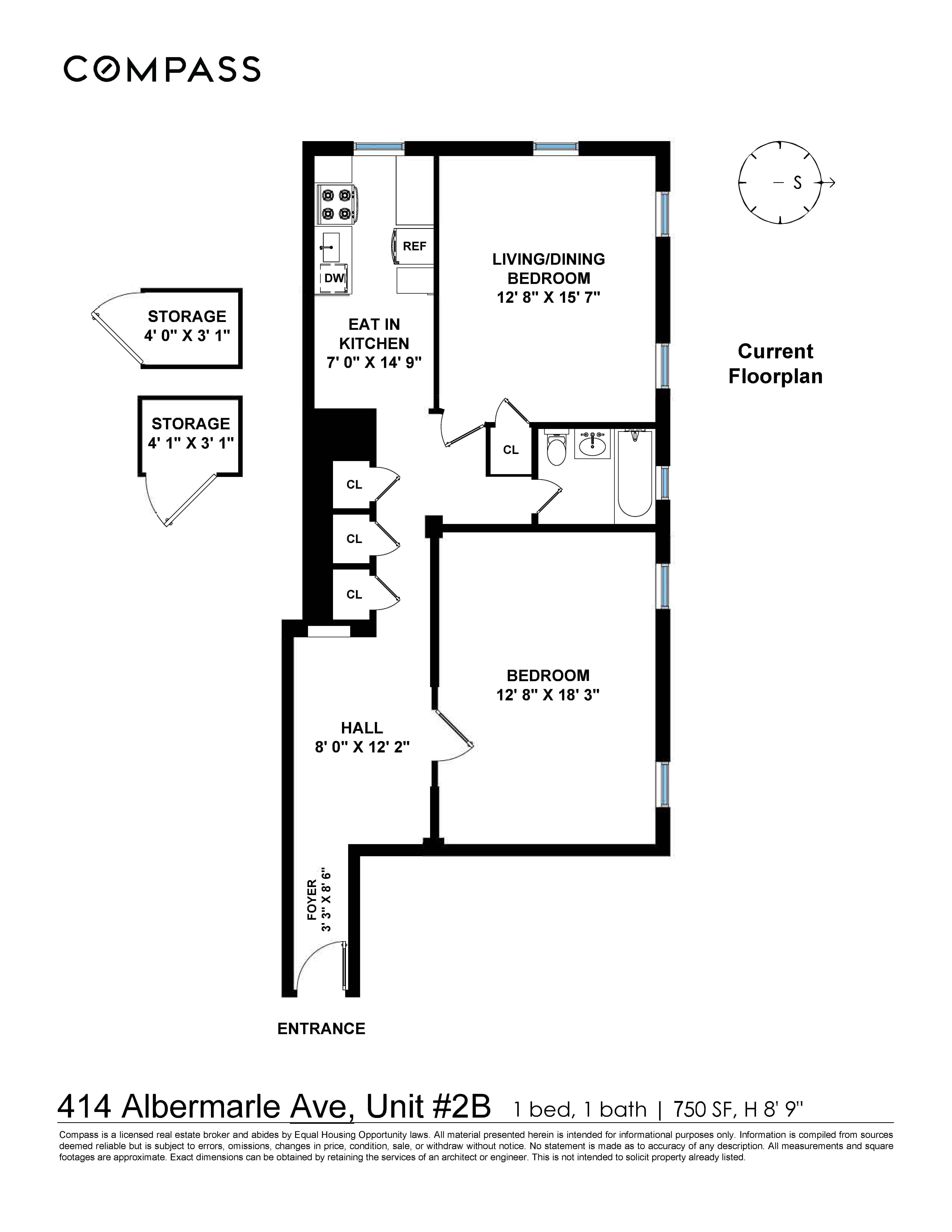 current floorplan of apt 2b in 414 albemarle road