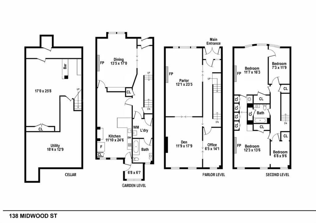 floorplan of 138 midwood street