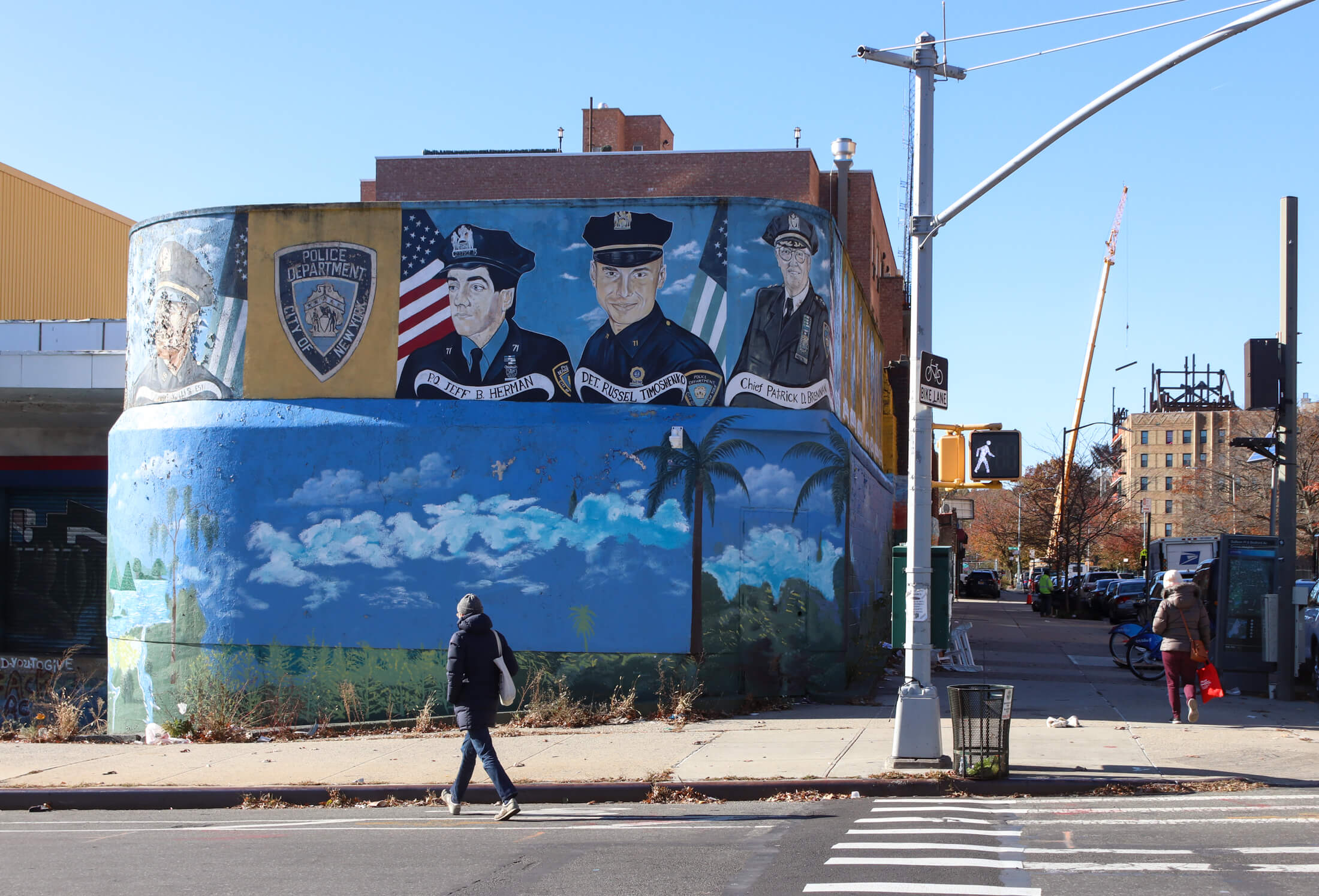 exterior with murals