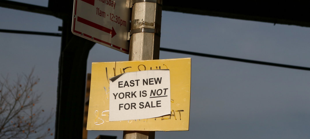 east new york is not for sale sign on lightpole