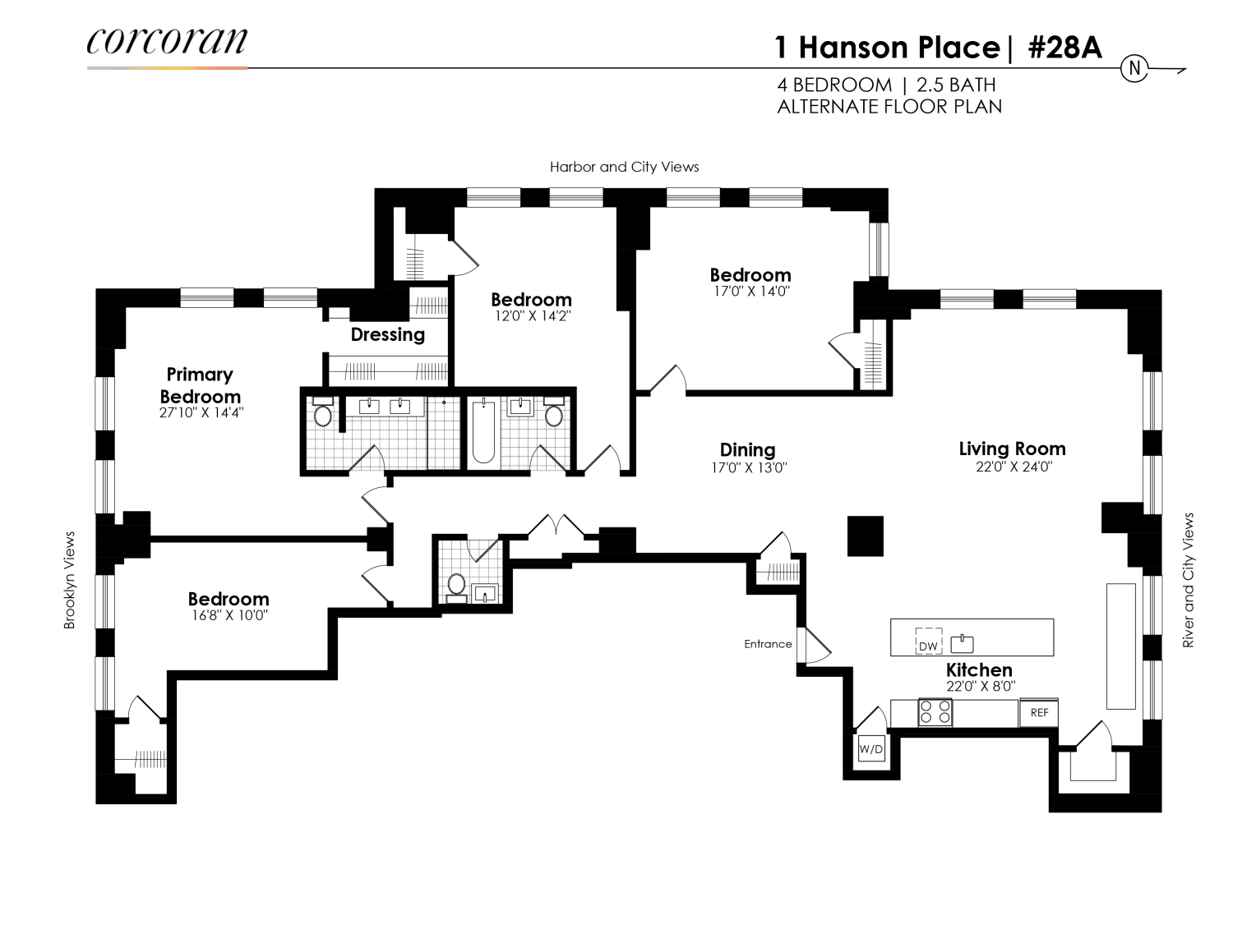 alternative floor plan as a four bedroom