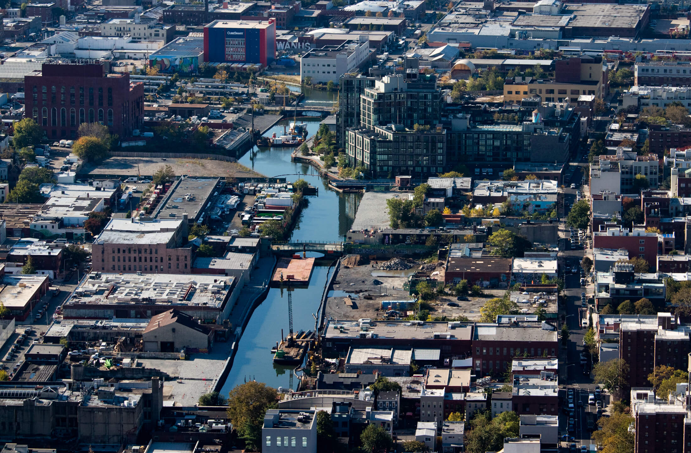 aerial view of gowanus canal