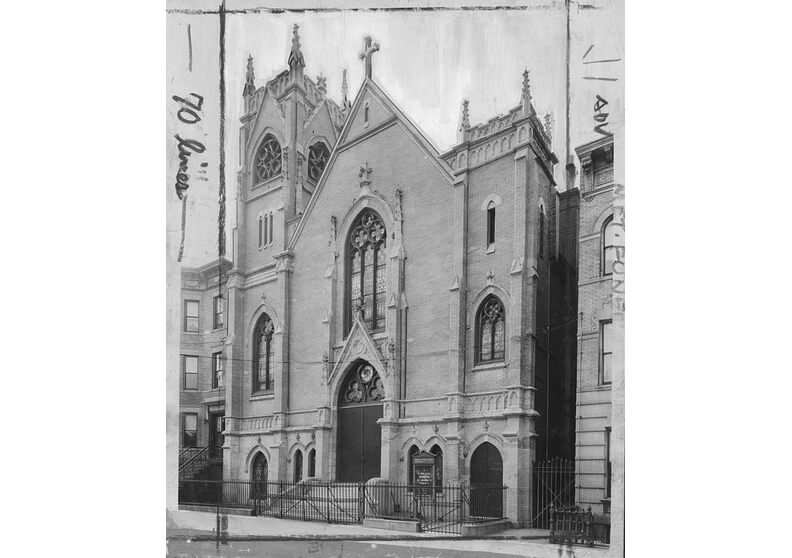 exterior of the church in 1944