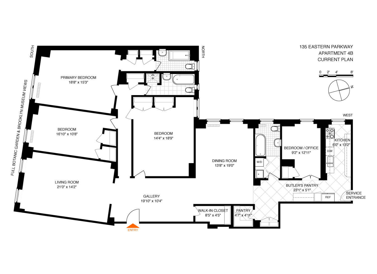 floorplan of apt 4b 135 eastern parkway