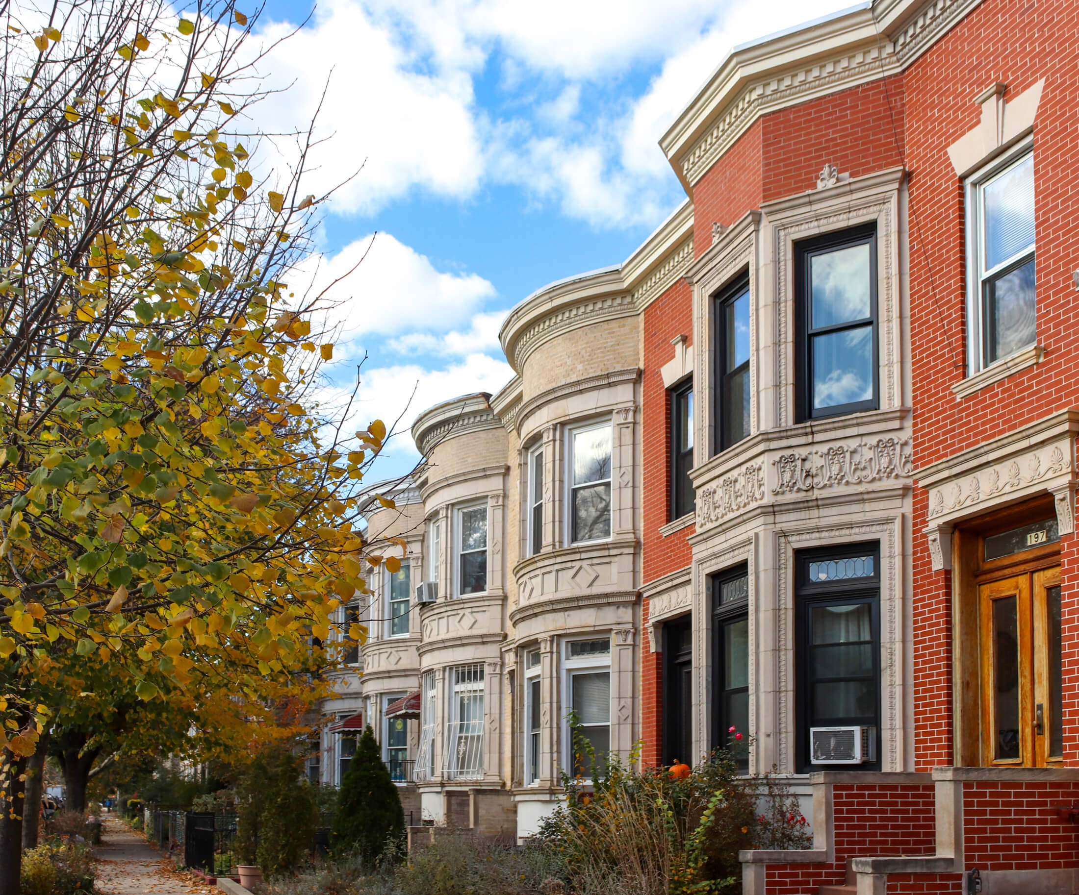 exterior of row houses