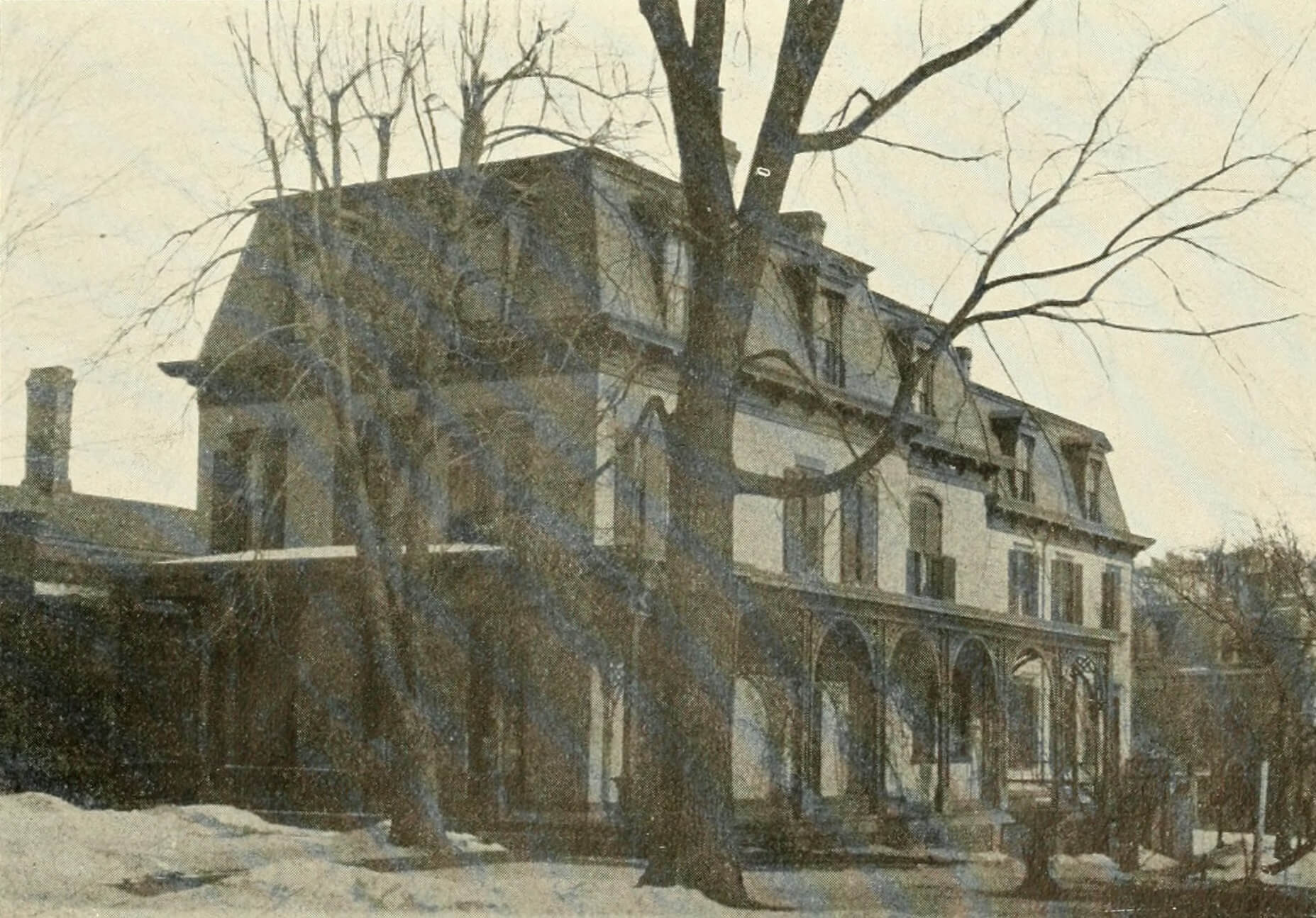 historic image of exterior of house
