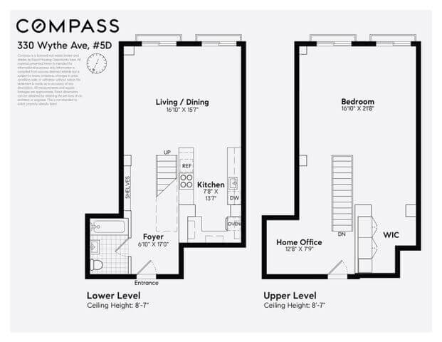 flooorplan of 330 Wythe 5D