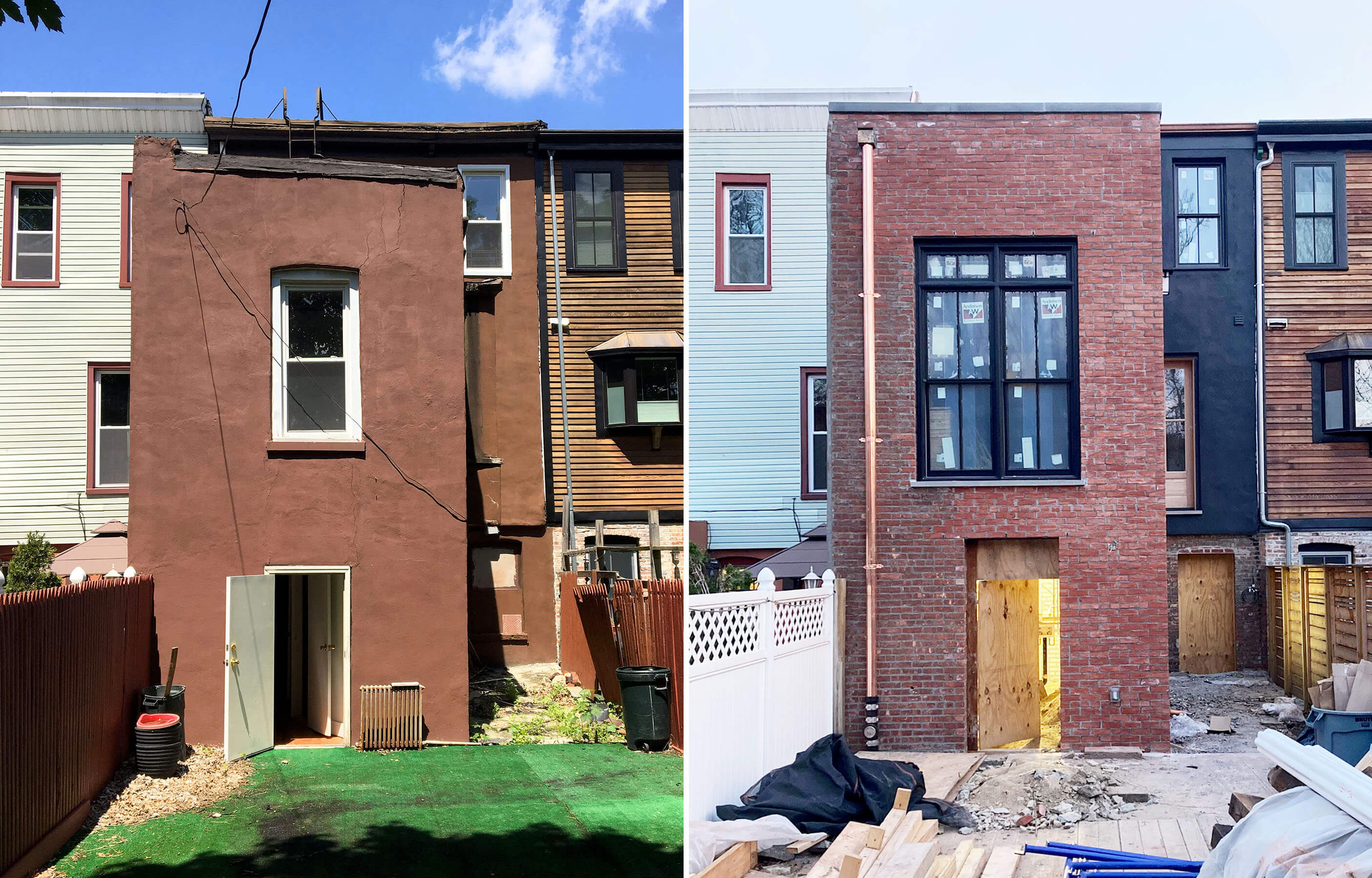 before and after renovation of rear extension