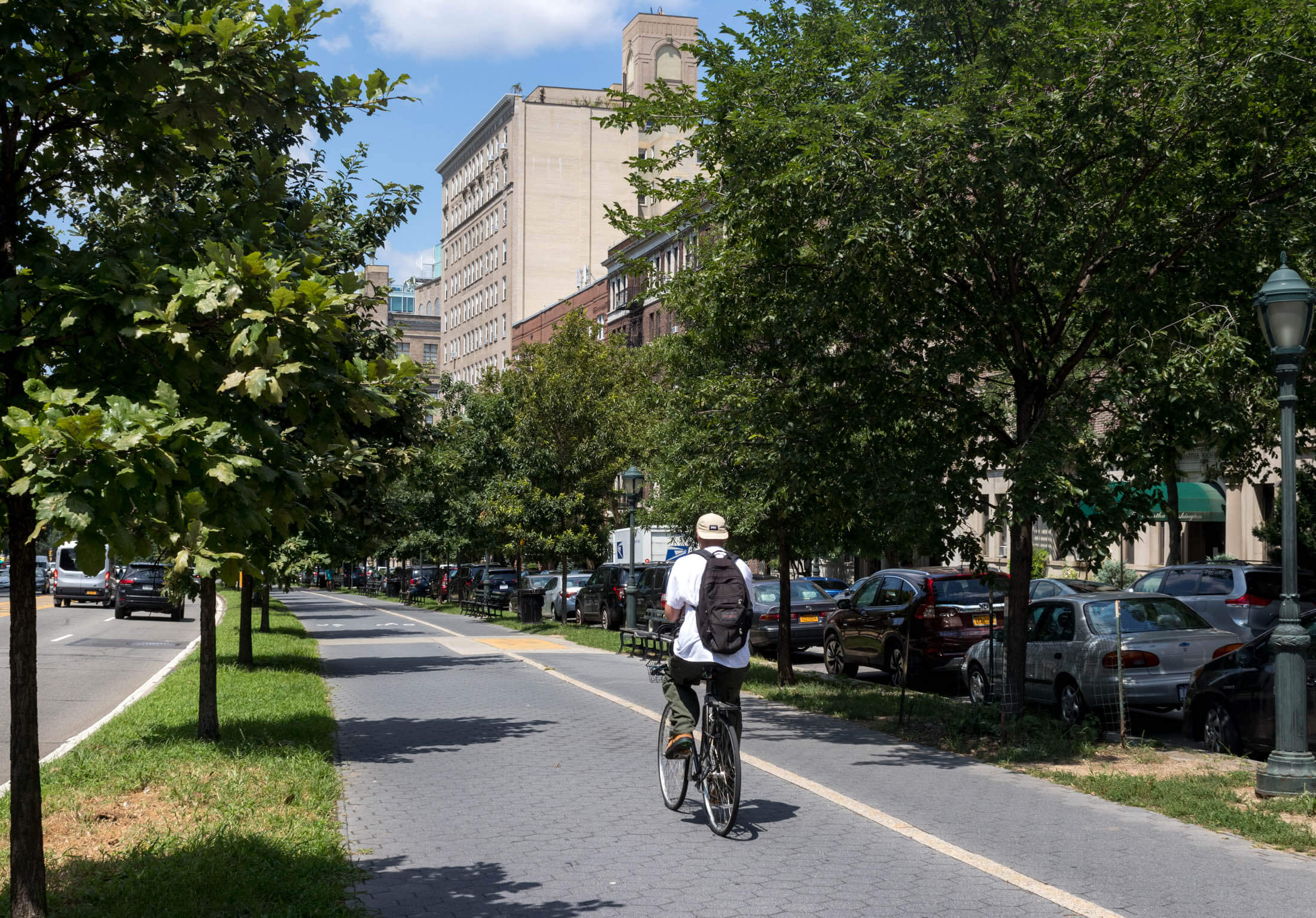 a bike rider on eastern parkway