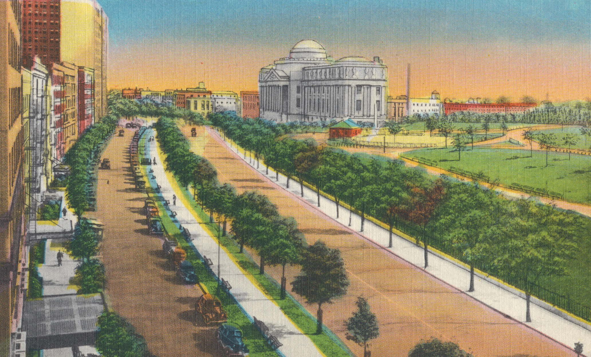 vintage postcard of eastern parkway
