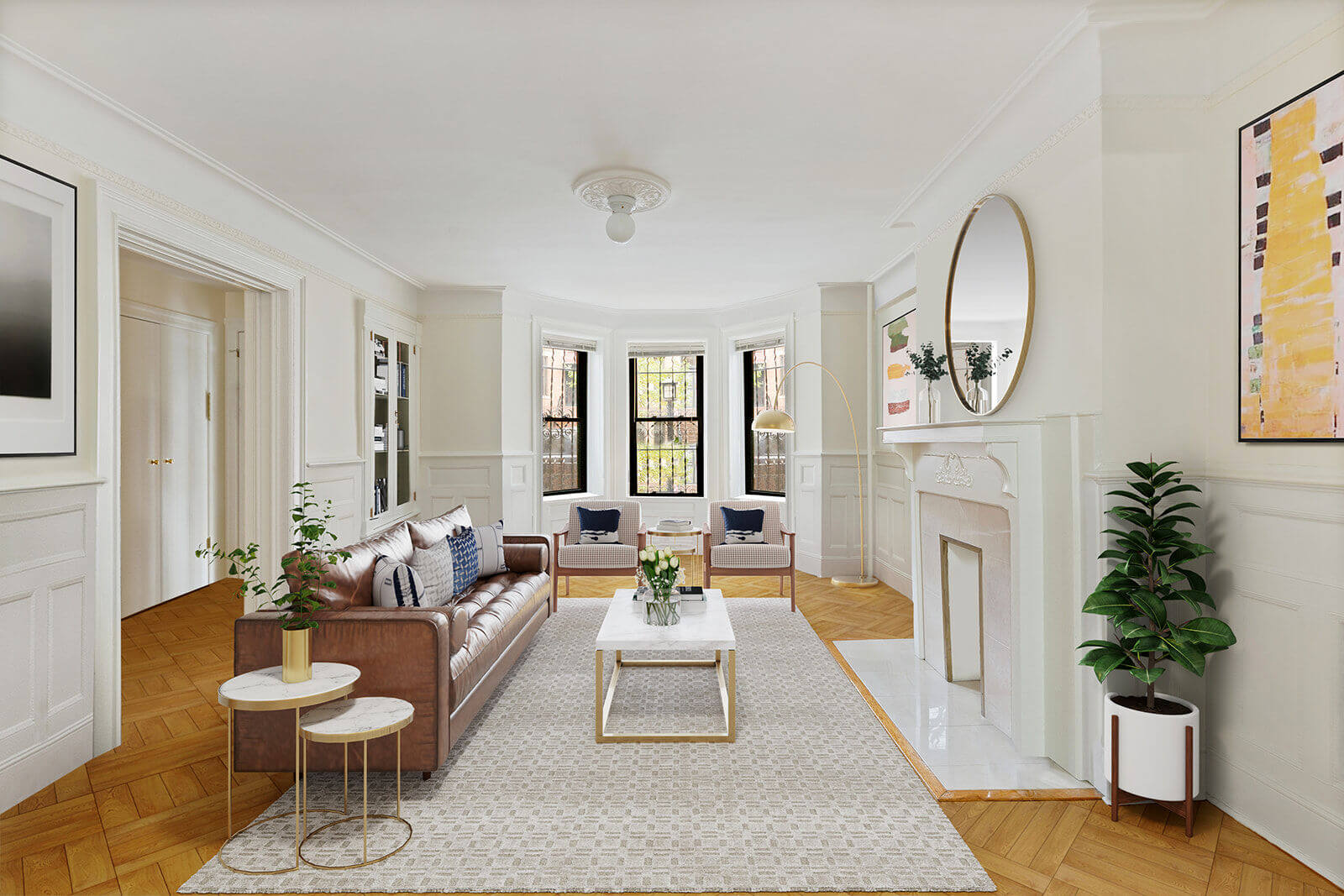 interior of bay ridge row house