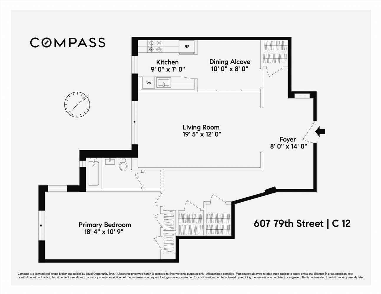 floorplan of apt c12 in 601 79th street