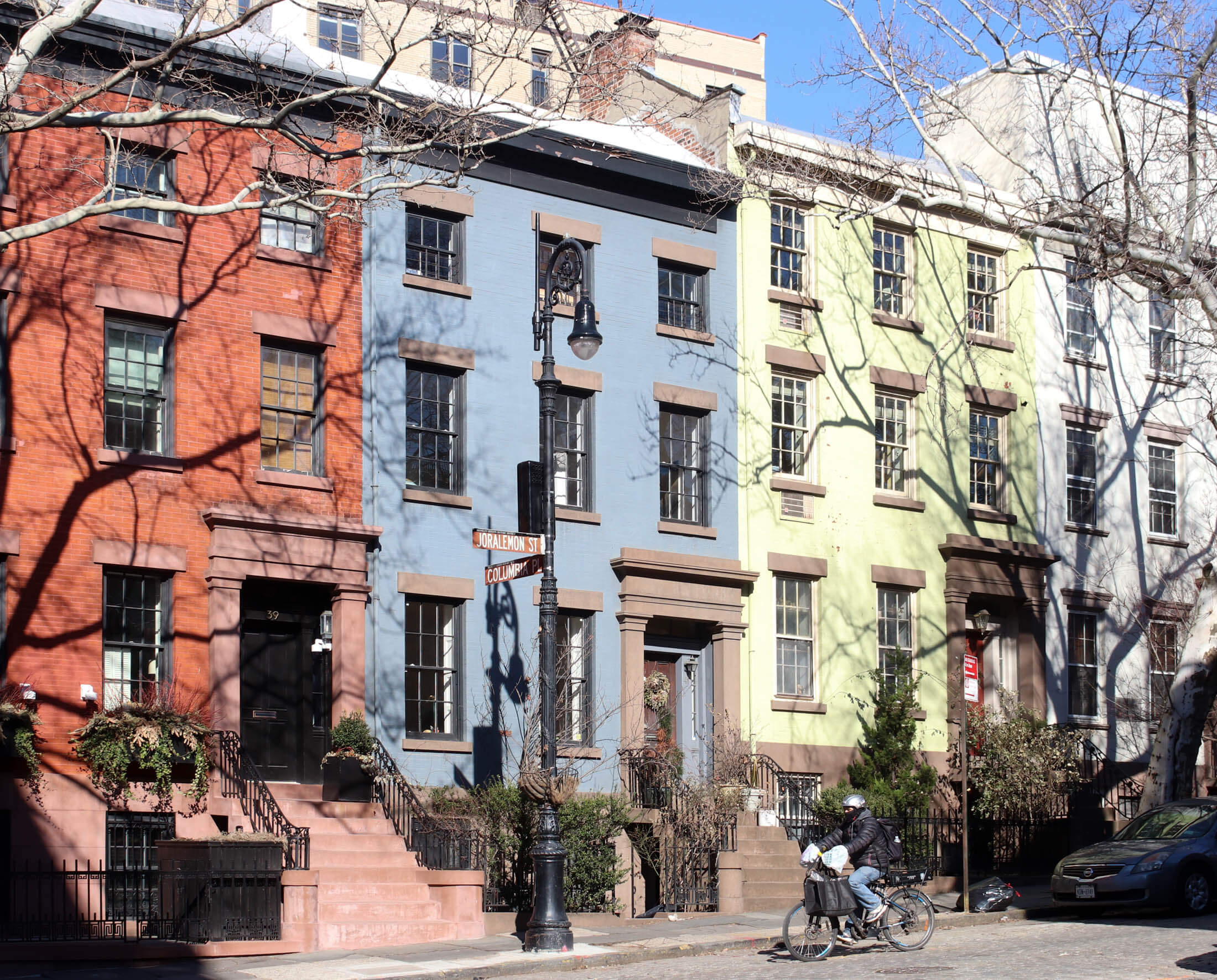 exterior of joralemon street houses