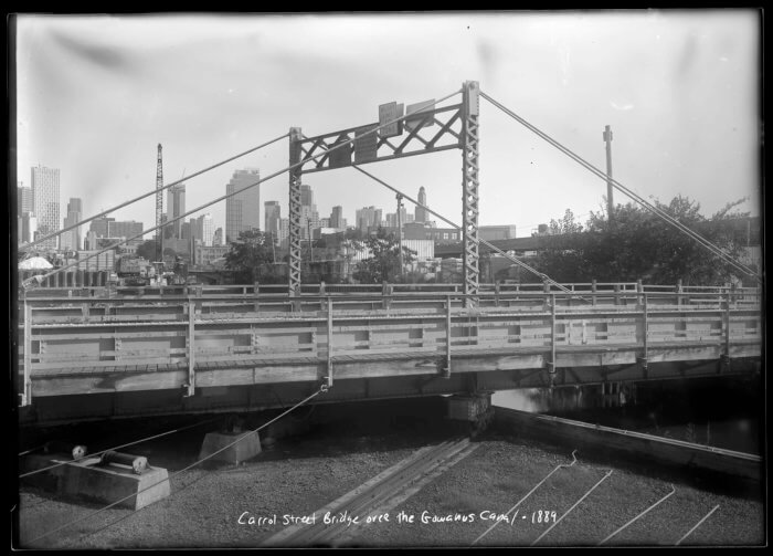 black and white photo of the bridge