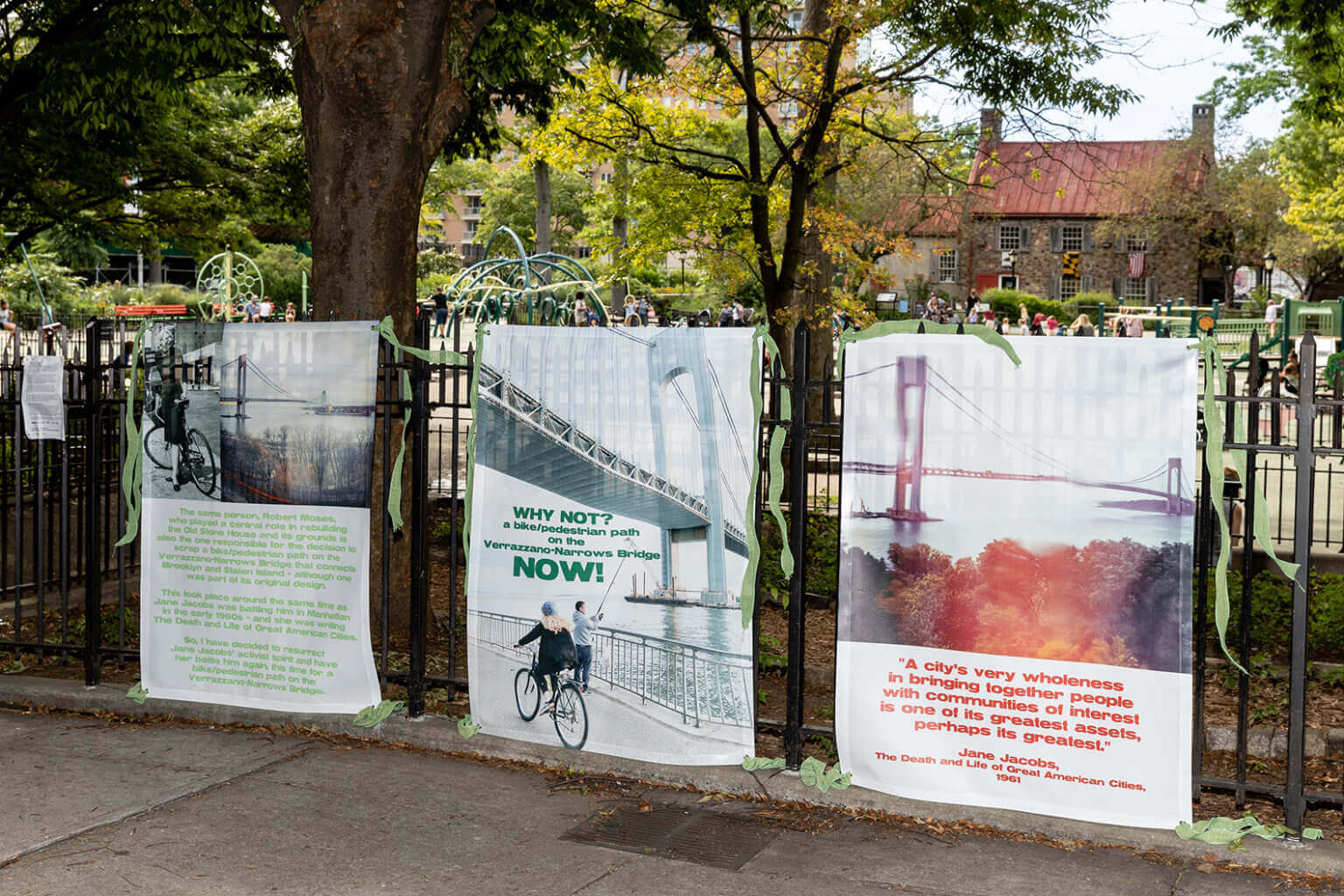 exhibit on fence 