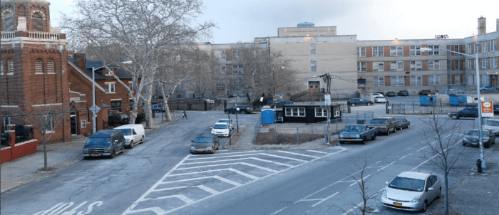 aerial view of the intersection