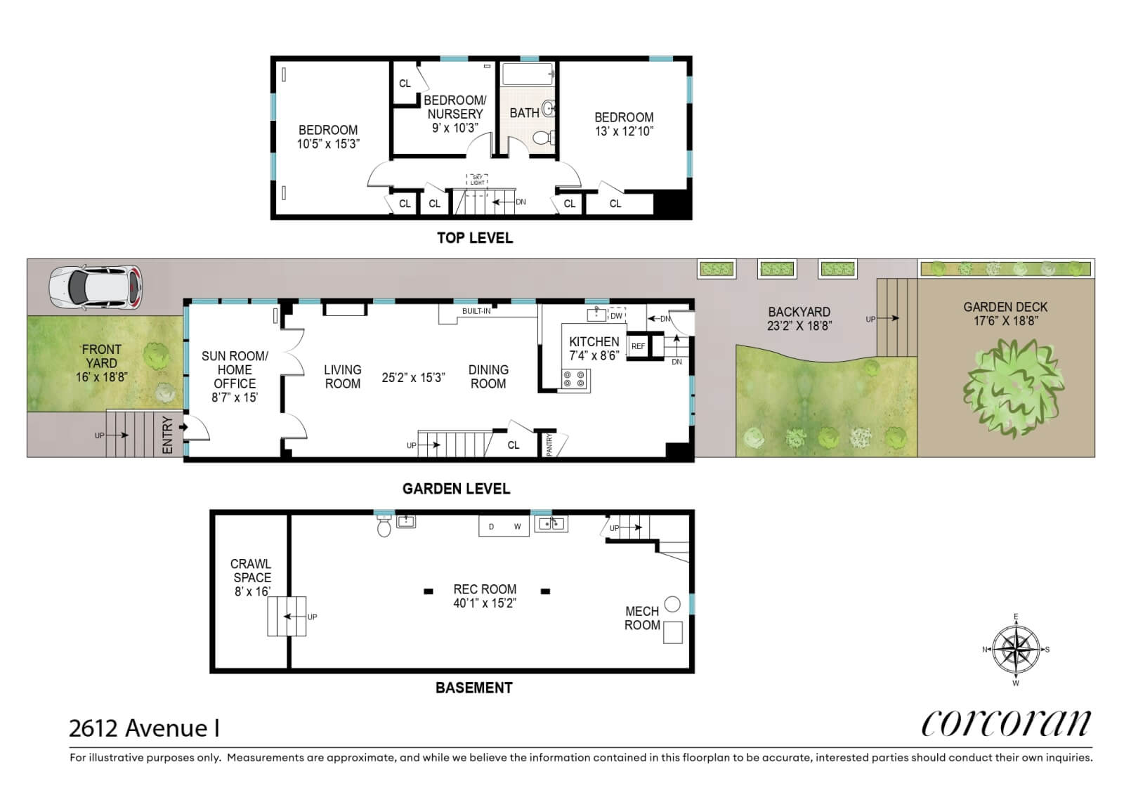 floor plan of 2612 avenue I in midwood