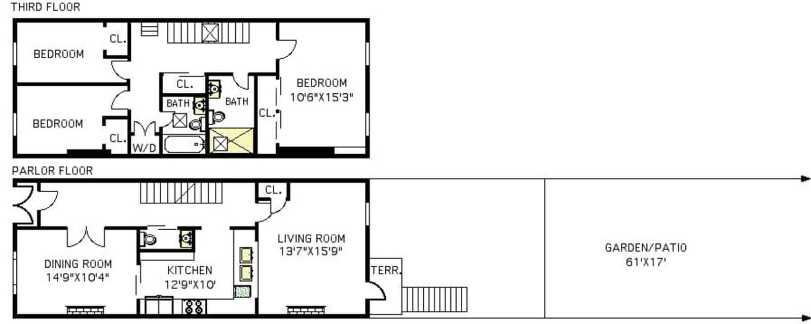 floorplan of apt 2 598 bergen street