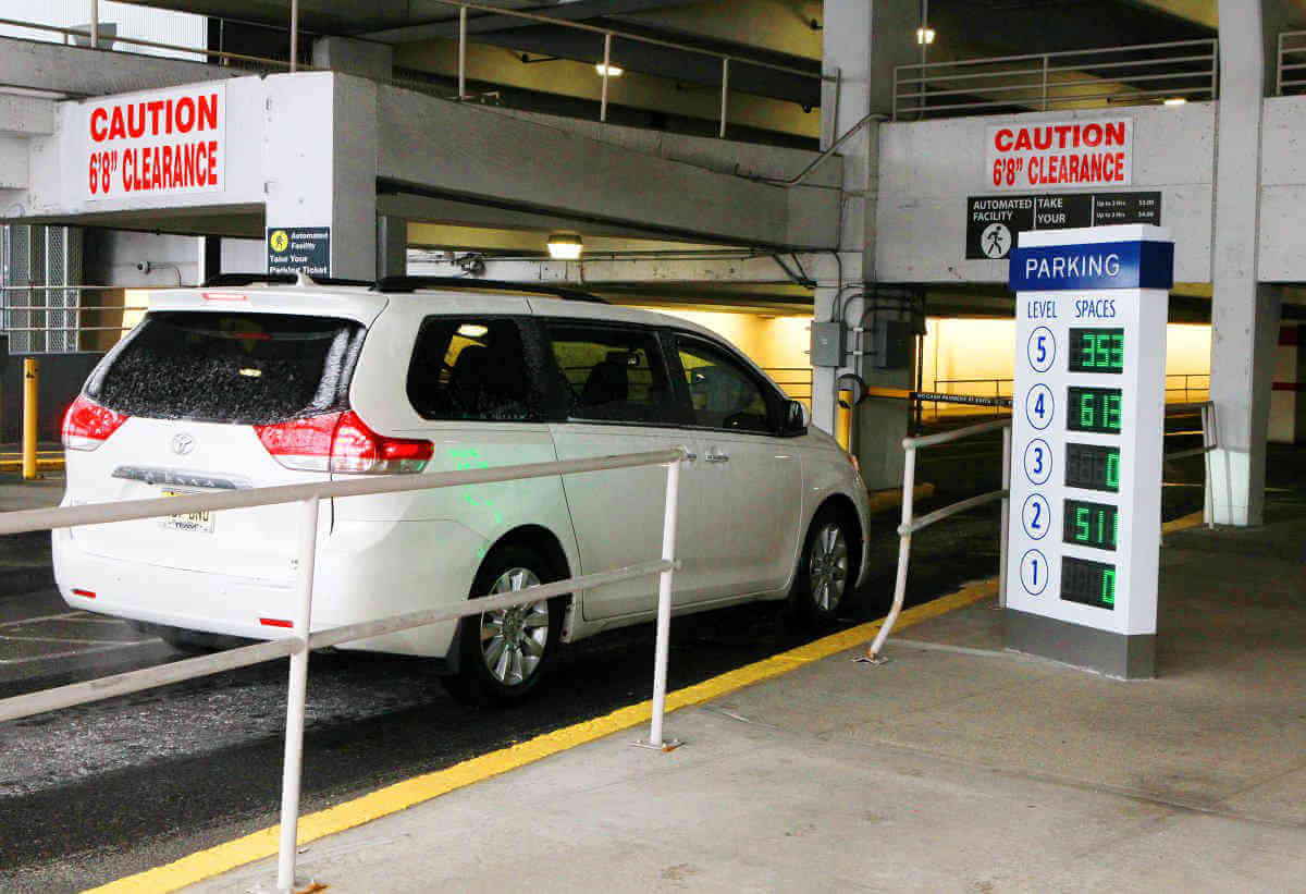 car in parking garage