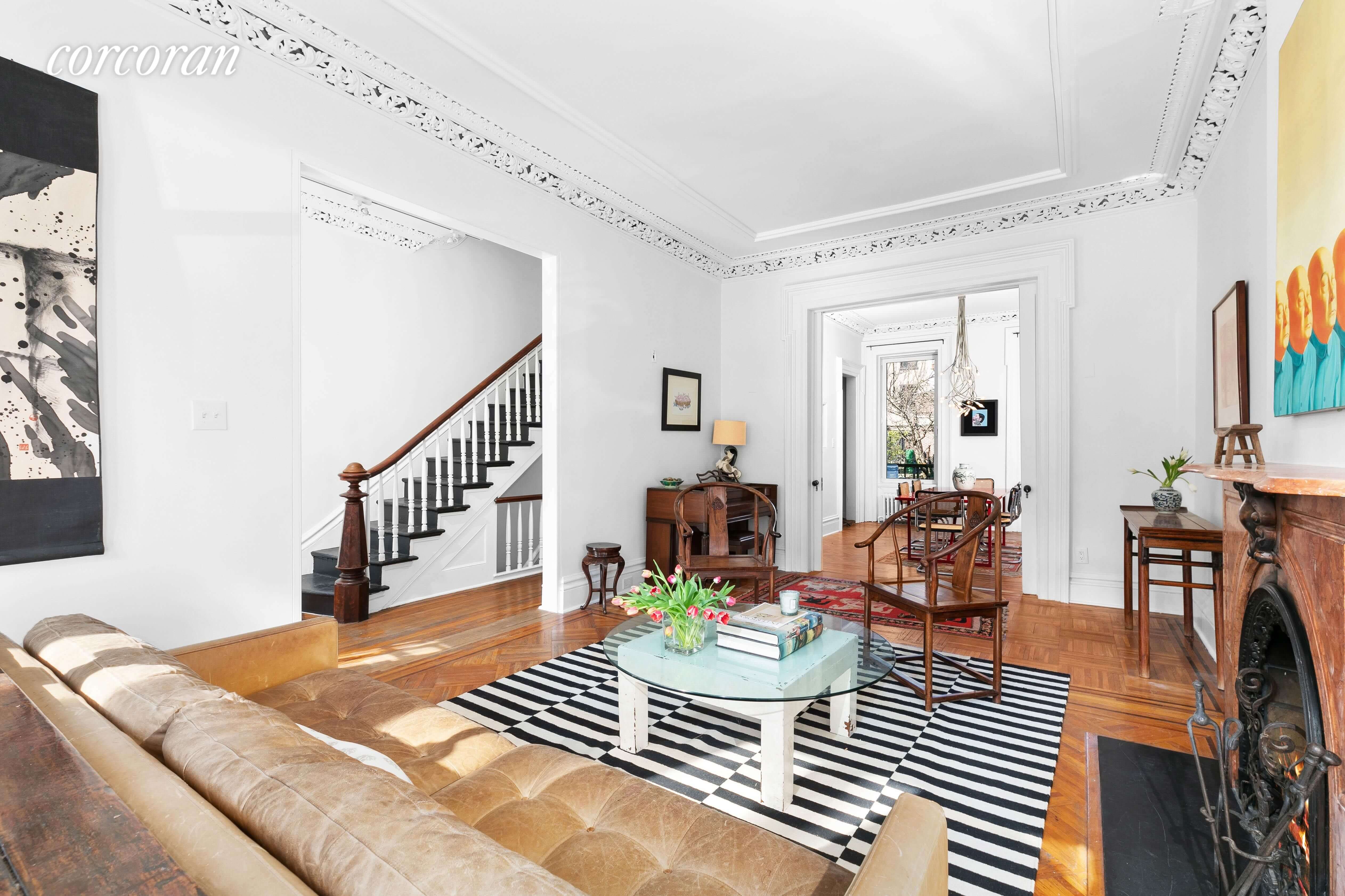 Boerum Hill Row House With Wood Burning Fireplace, Pierced Plasterwork ...