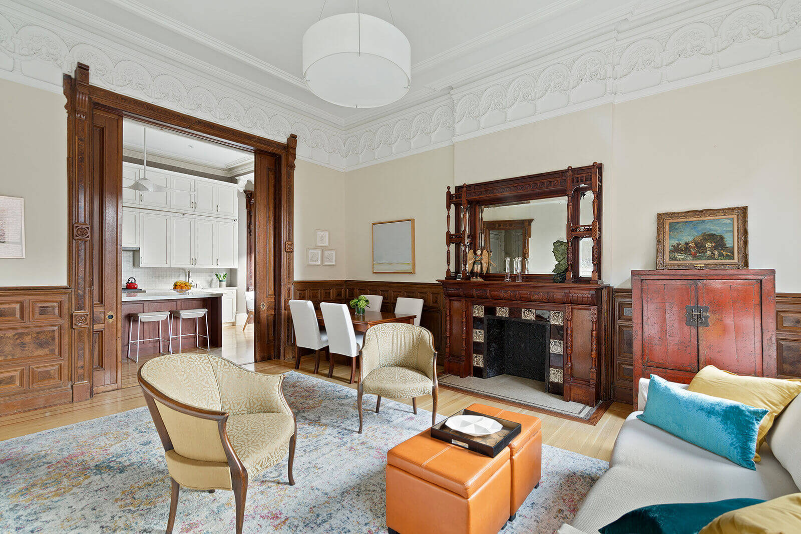 interior of parlor apartment at 50 8th avenue