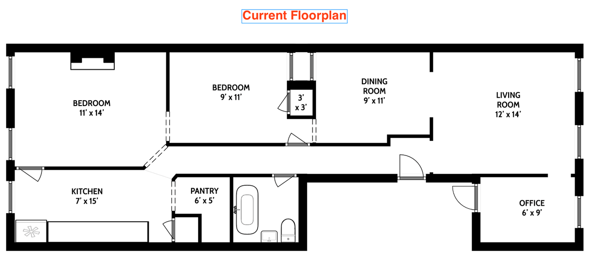 current floorplan for 674 carroll street