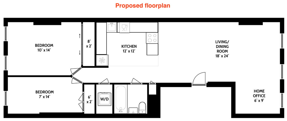 proposed floorplan for 674 carroll street