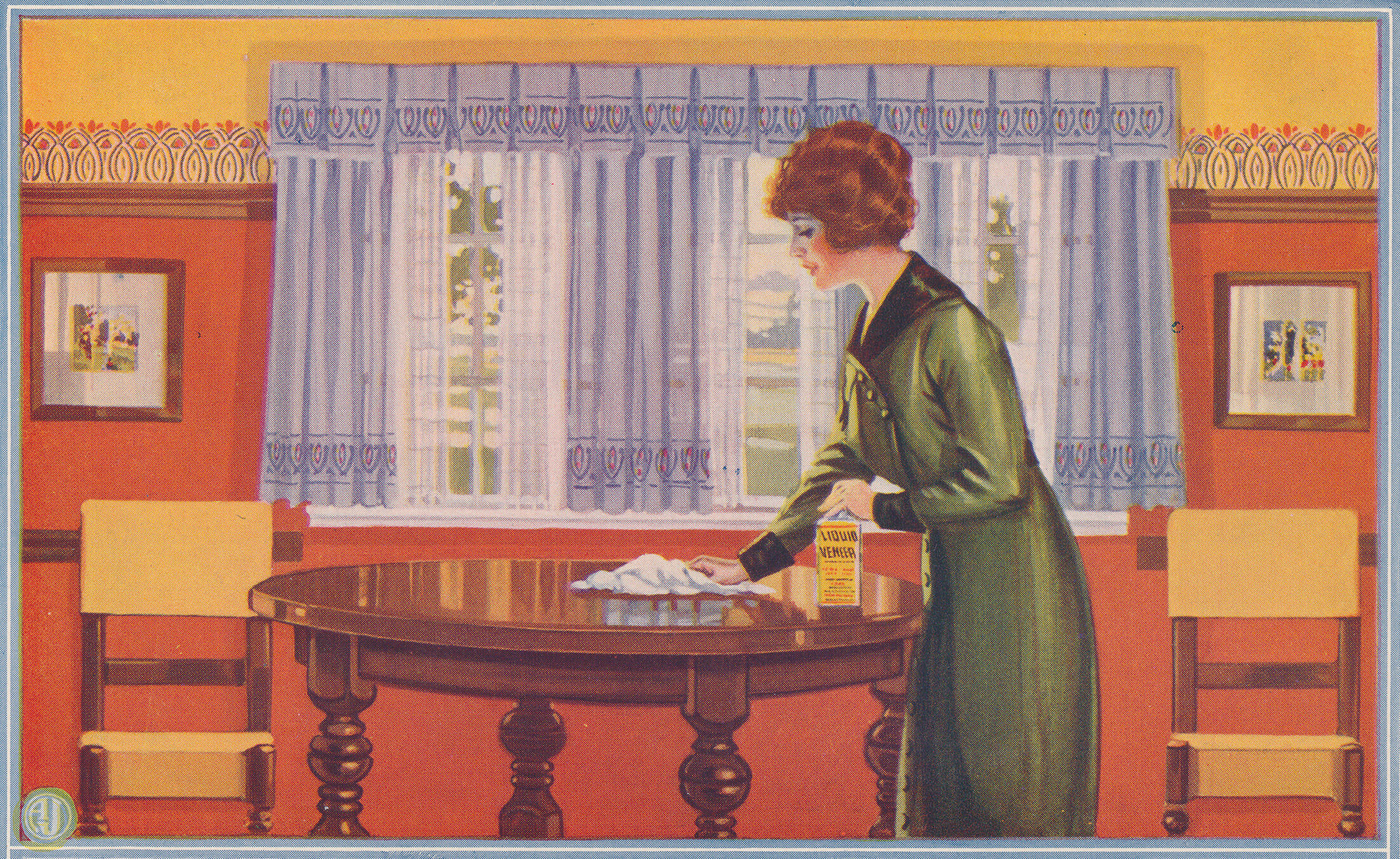 dining room in a vintage ad