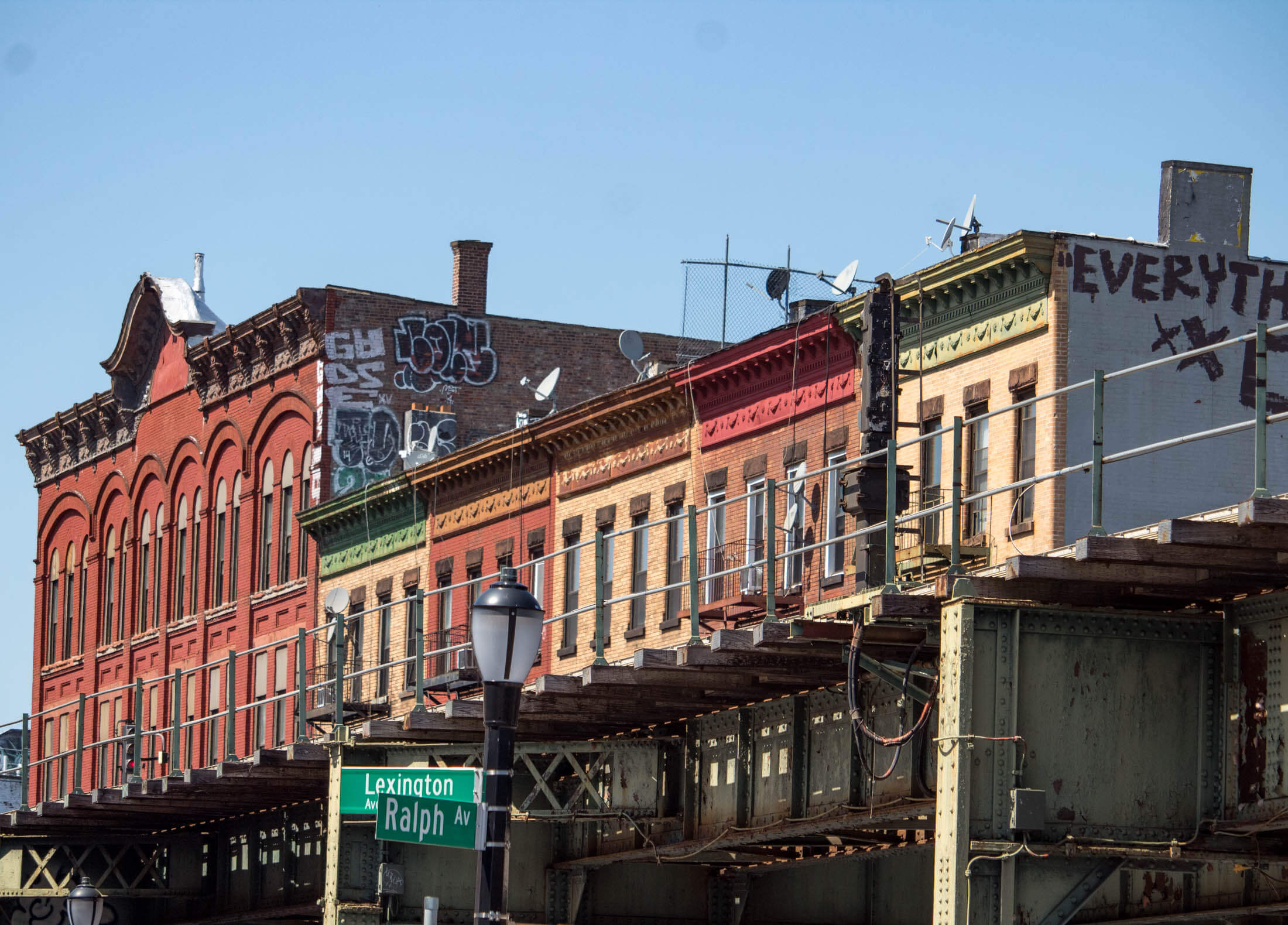 elevated tracks and buildings