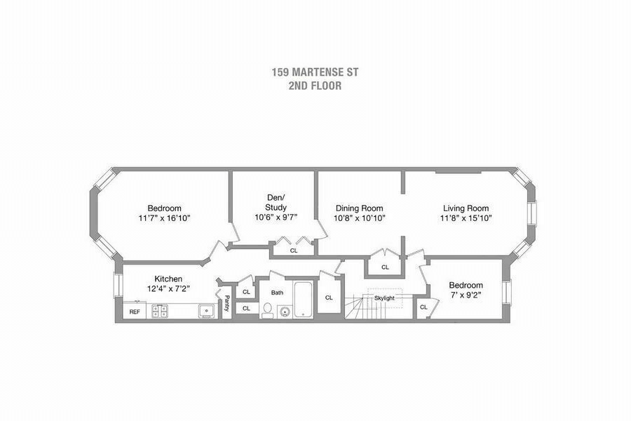 floorplan unit 2 at 159 martense street