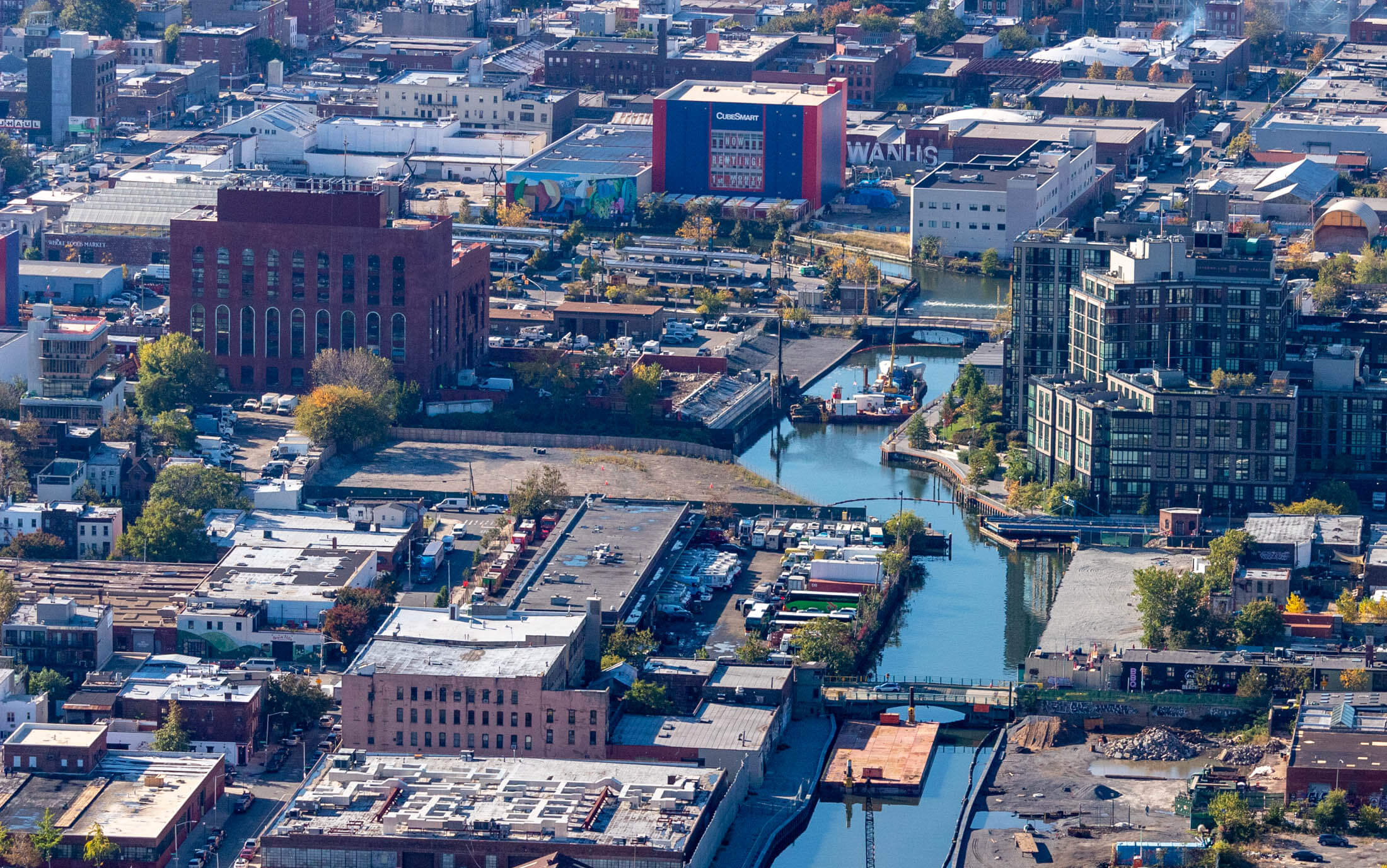 aerial view of the gowanus in october of 2021