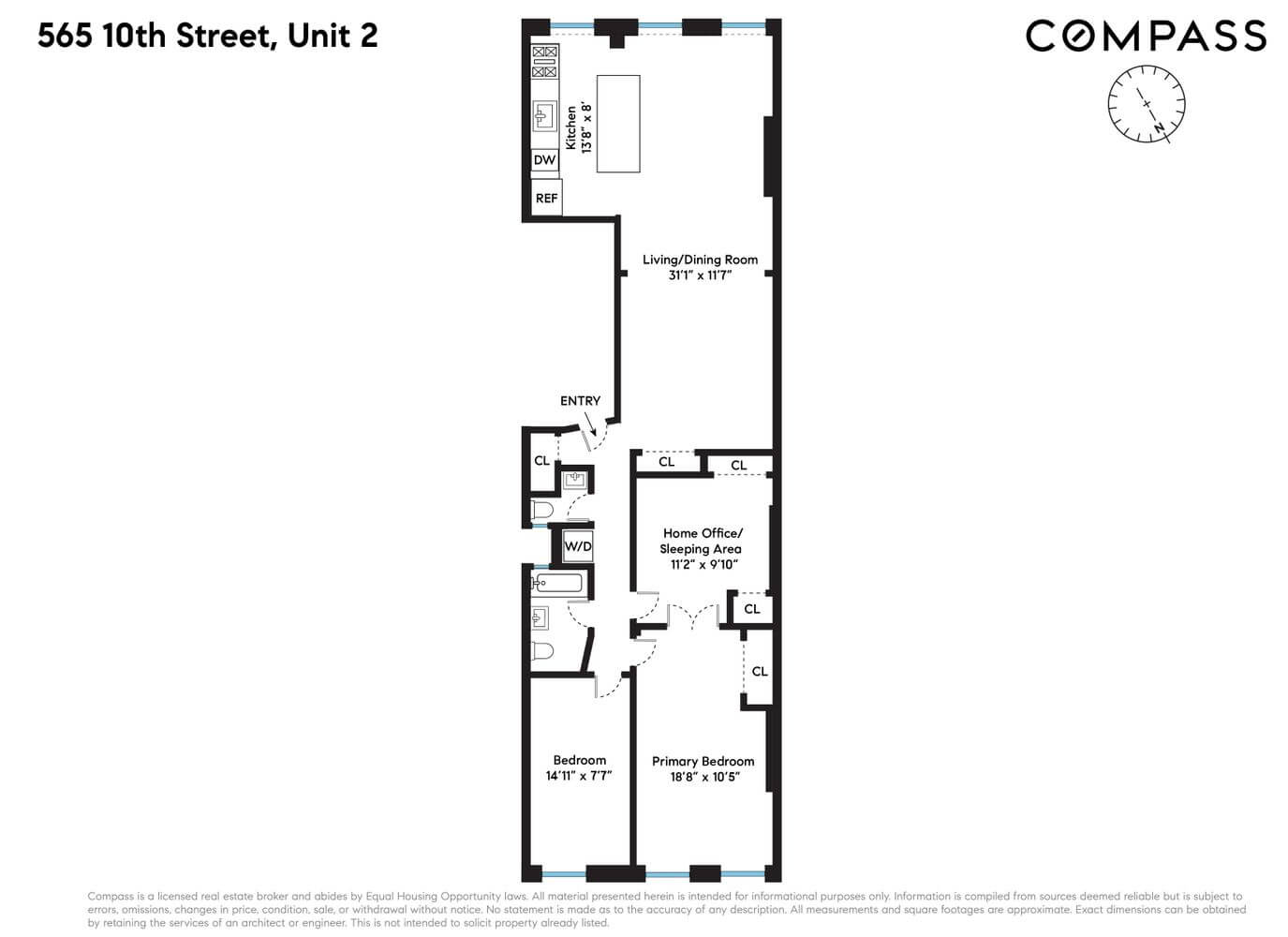 floorplan of 565 10th street unit 2