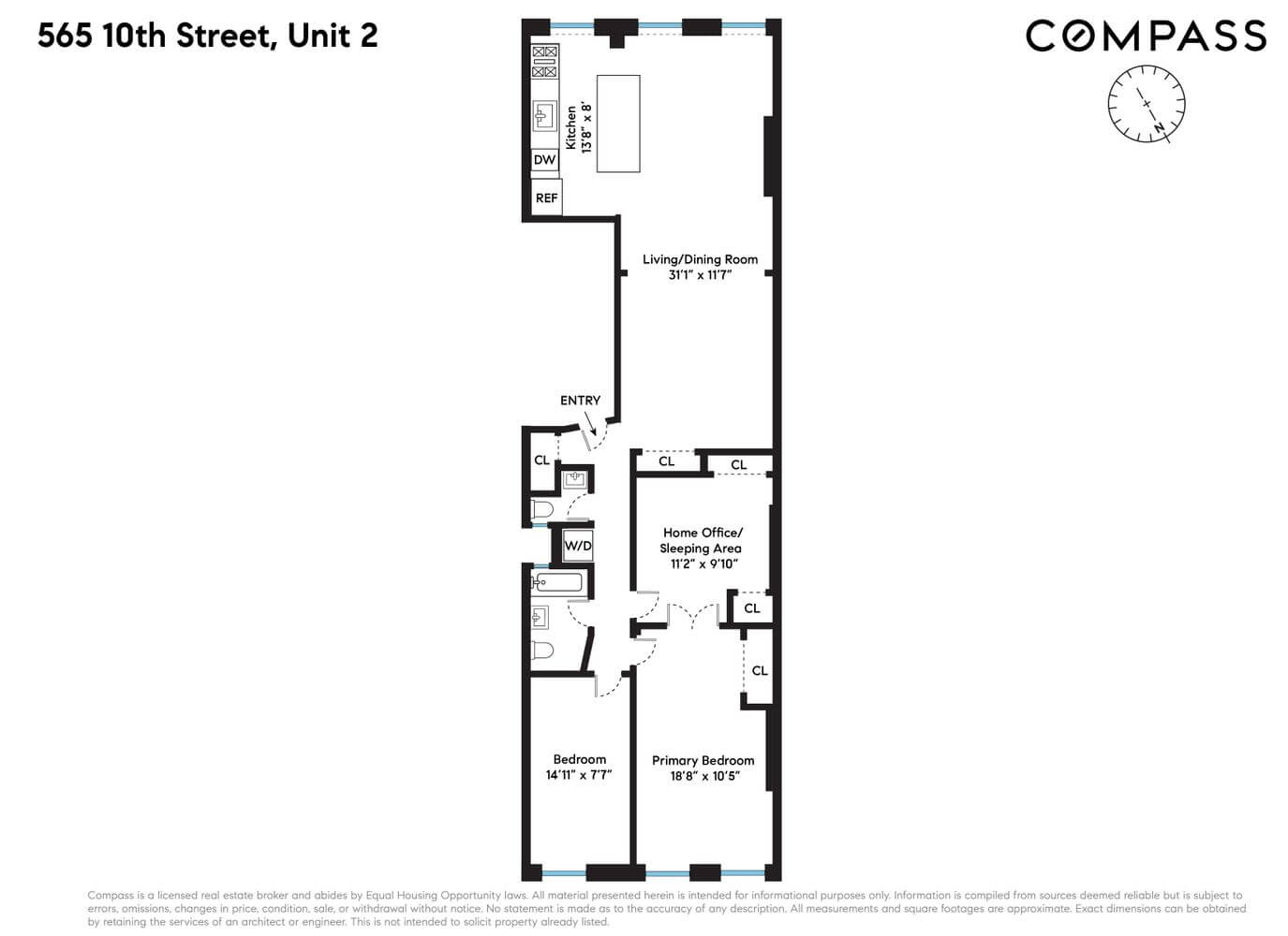 floorplan of 565 10th street unit 2