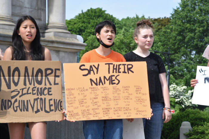 students at rally