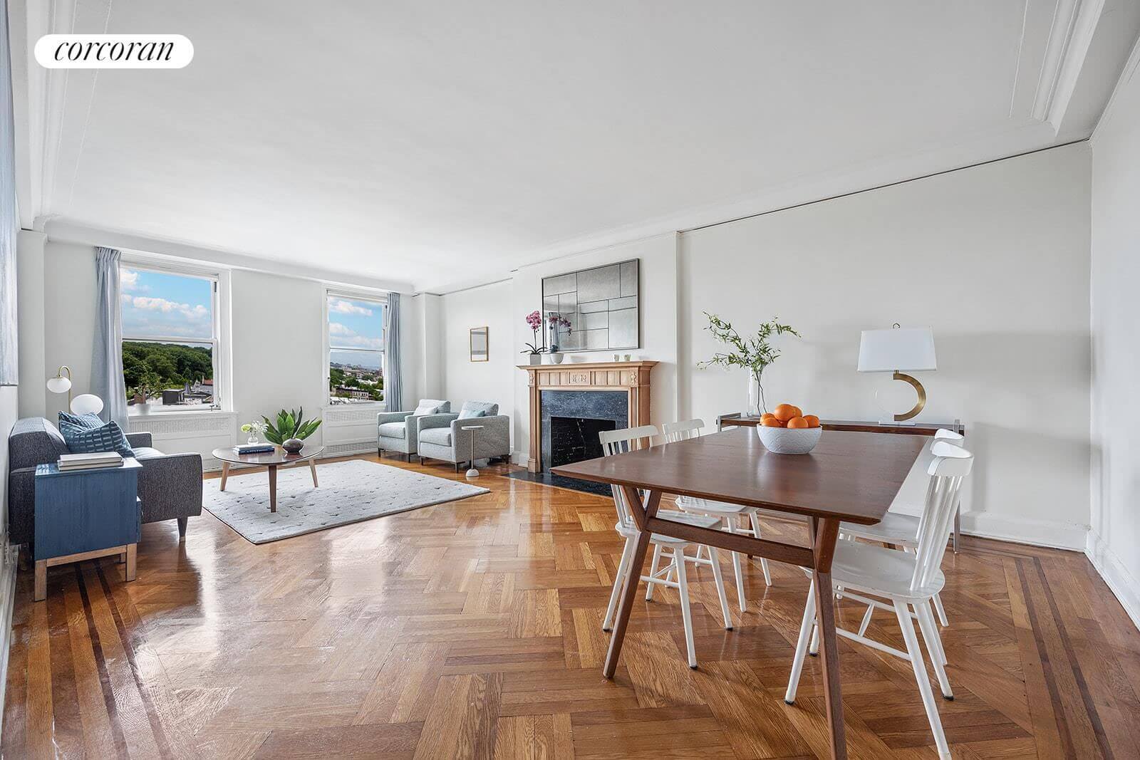 living room of unit 11c of 35 prospect park west