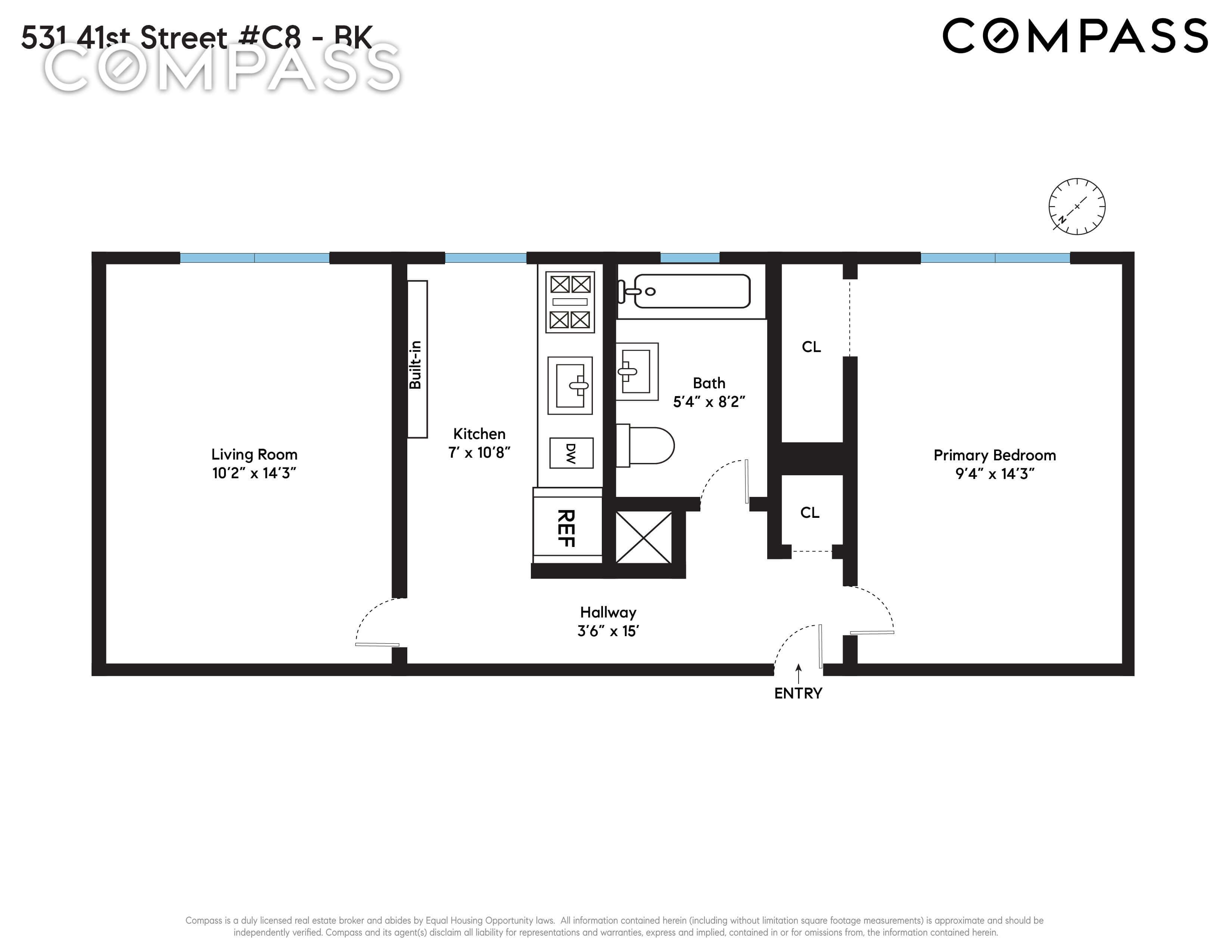 floorplan of apt c8 in 521 41st street