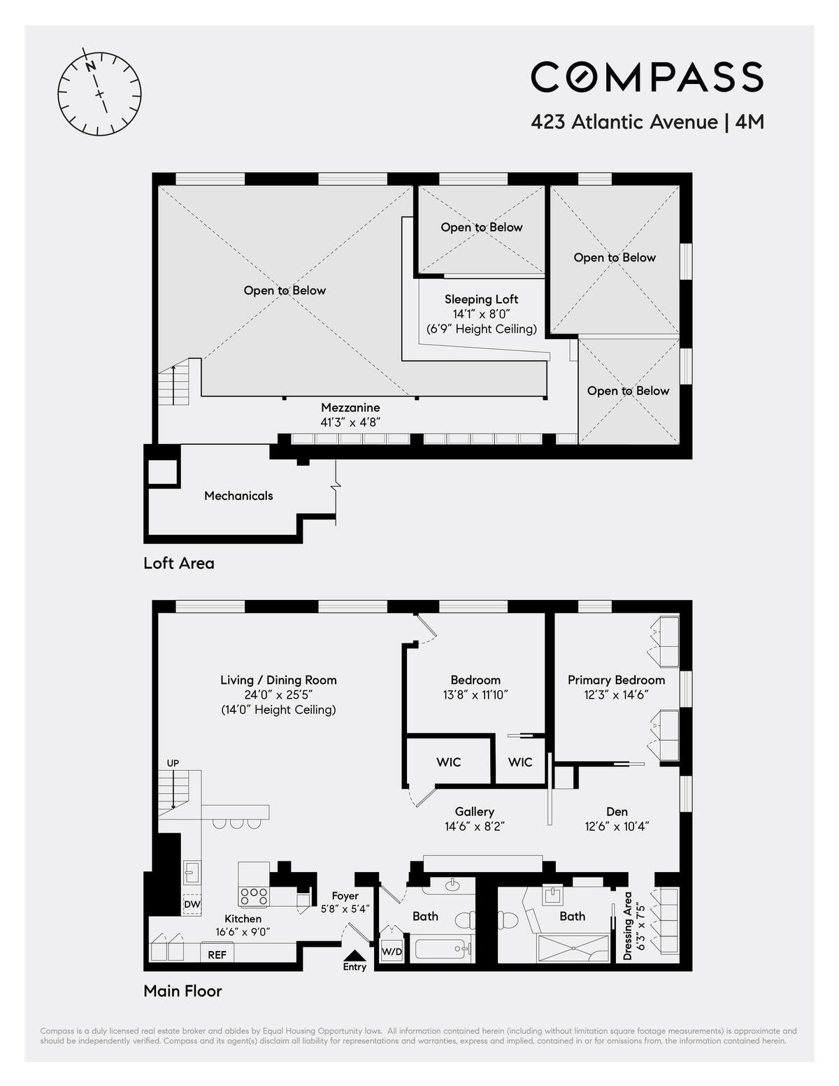 floorplan of apt 4M in 423 atlantic avenue