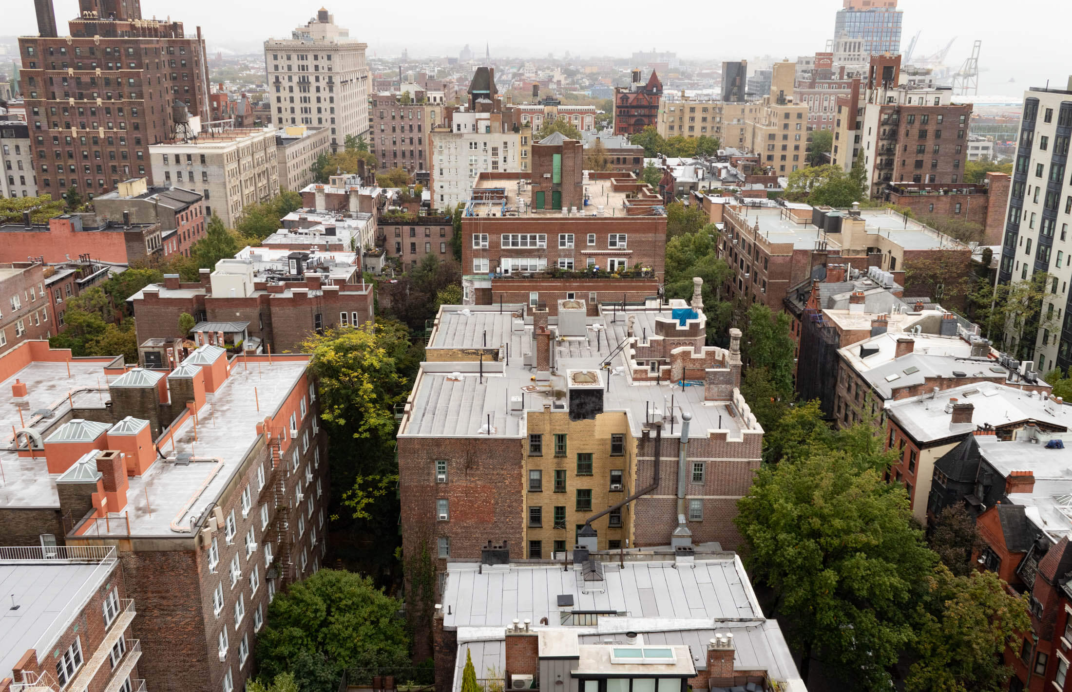 aerial view of brooklyn heights