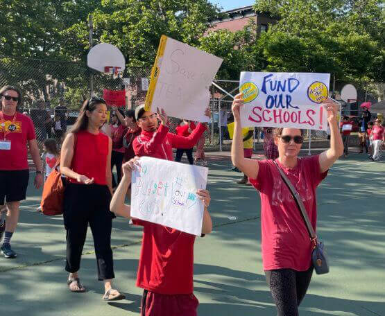 public school budget rally