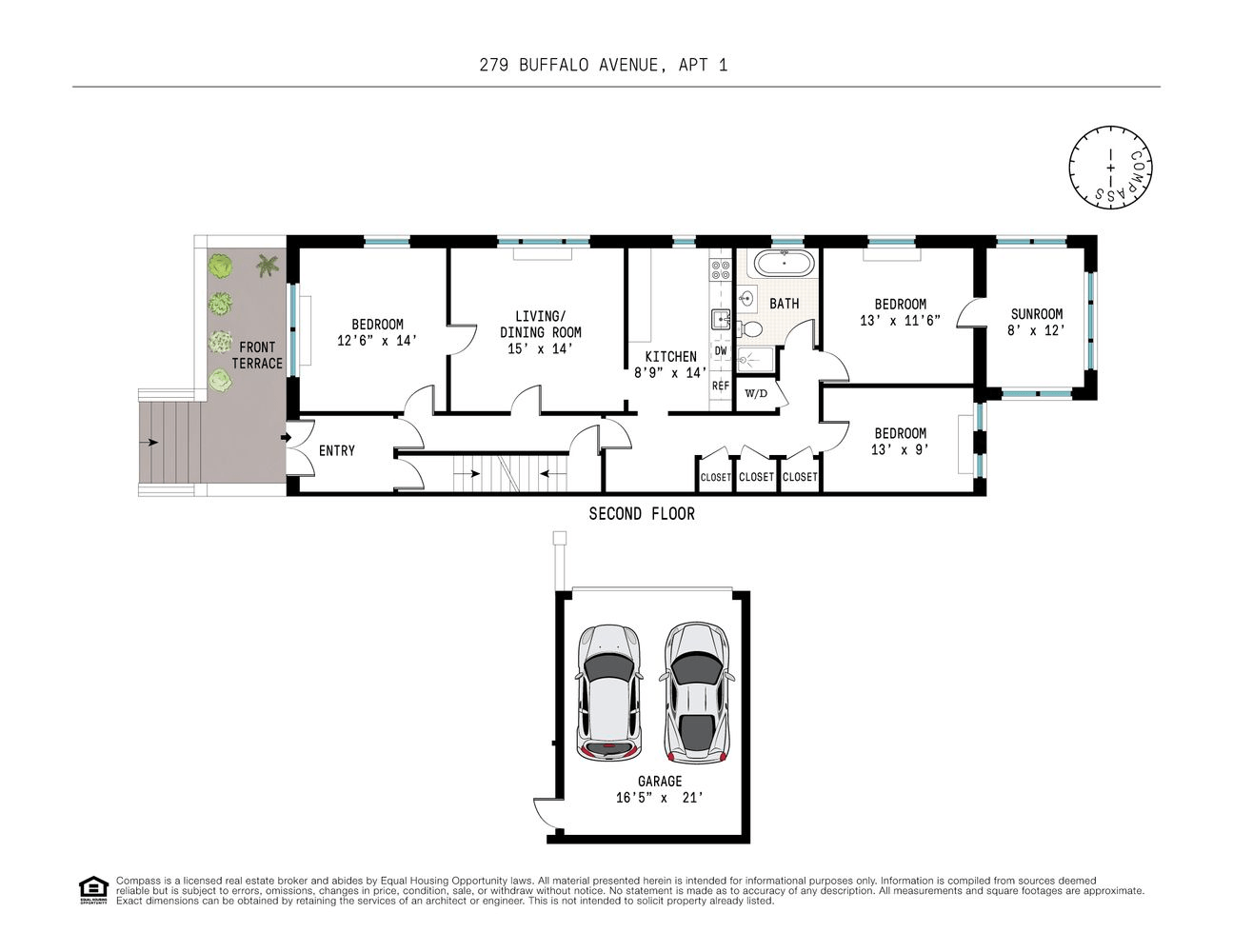 floorplan of unit 1 at 279 buffalo avenue