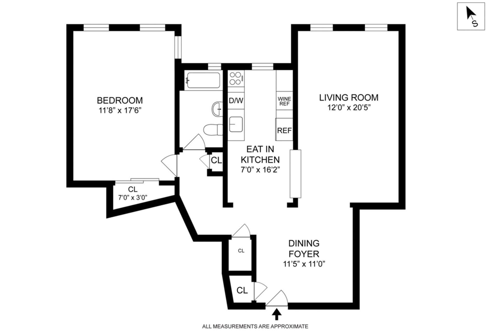 floorplan of unit 5d at 657 east 26th street