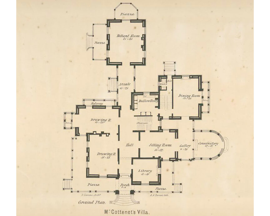 floor plan in 1860